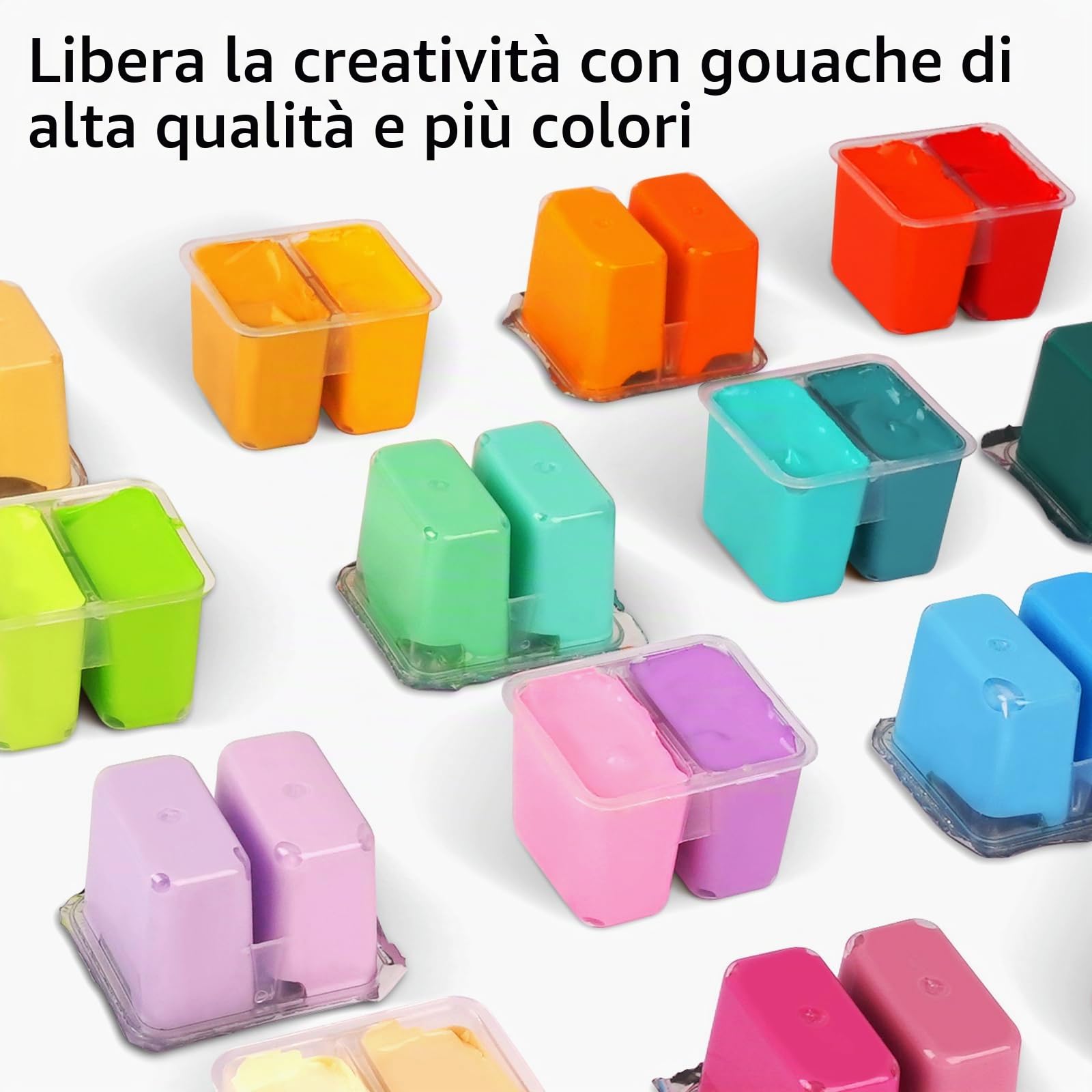 ABEIER HIMI - Set di pittura a guazzo, doppia tazza, 112 colori x 12 ml, atossica, vibrante pittura Jelly Guache per tela e carta per acquerelli, perfetto per principianti, studenti, artisti