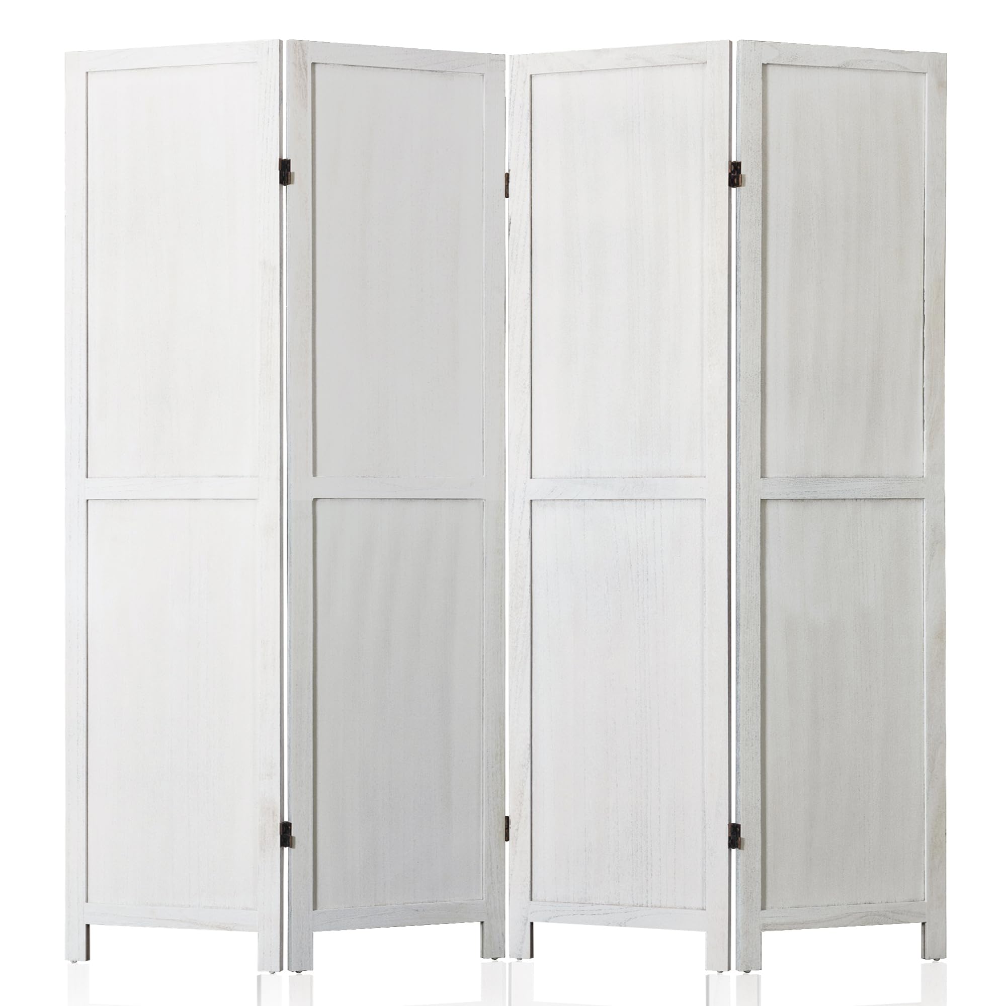 WelFurGeer 4 Panel Room Divider Screen - 360° Adjustable Folding Panels for Privacy, Bedroom, Living Room & Patio, Handcrafted Decorative Room Divider