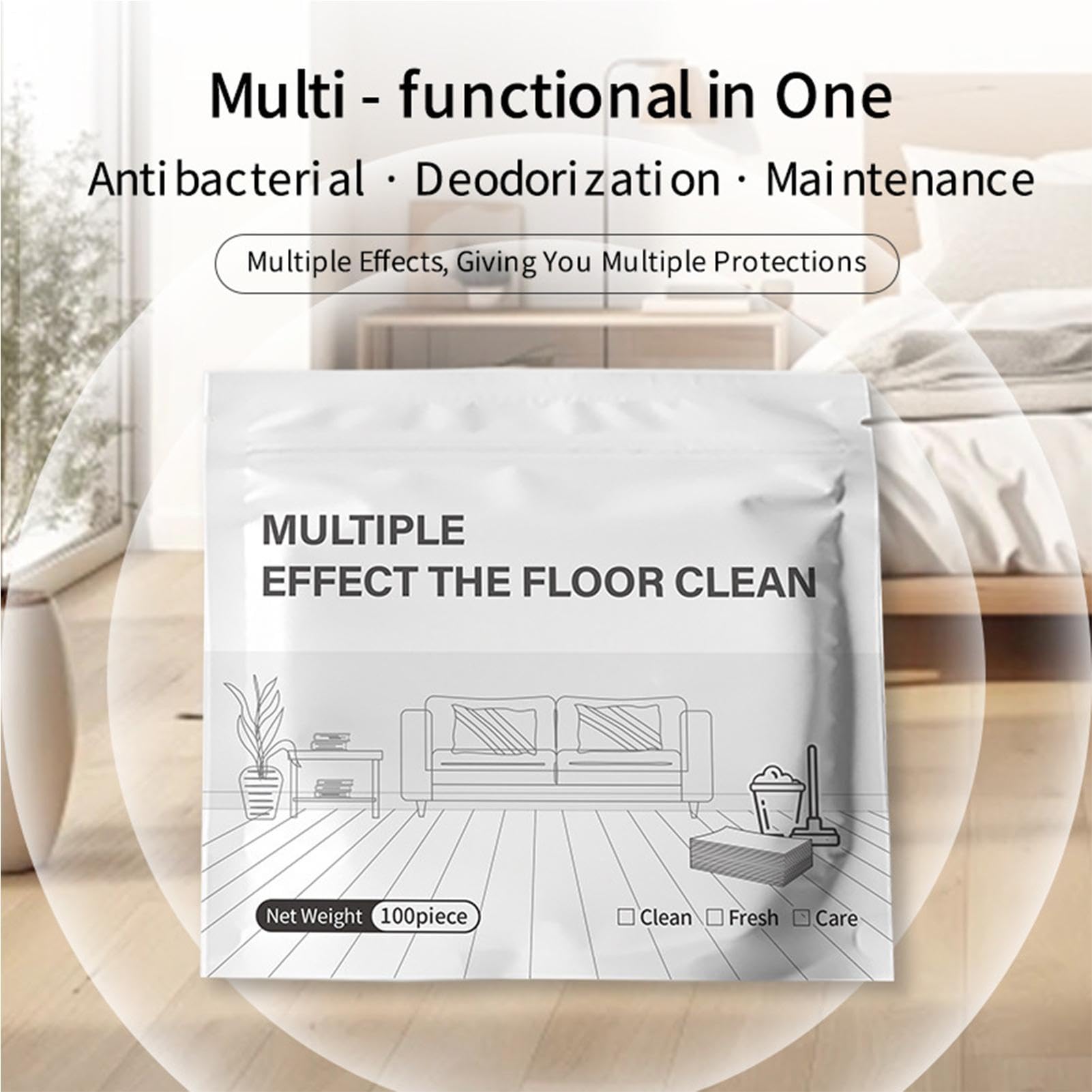 Nettoyant Sol, Nettoyant Pour Serpillière Et Sols, 100 Tablettes Parfumées Puissantes, Solution de Nettoyage de Nettoyage pour Serpillière, Usage Maison Bureau Hôtel Cuisine Commerciale