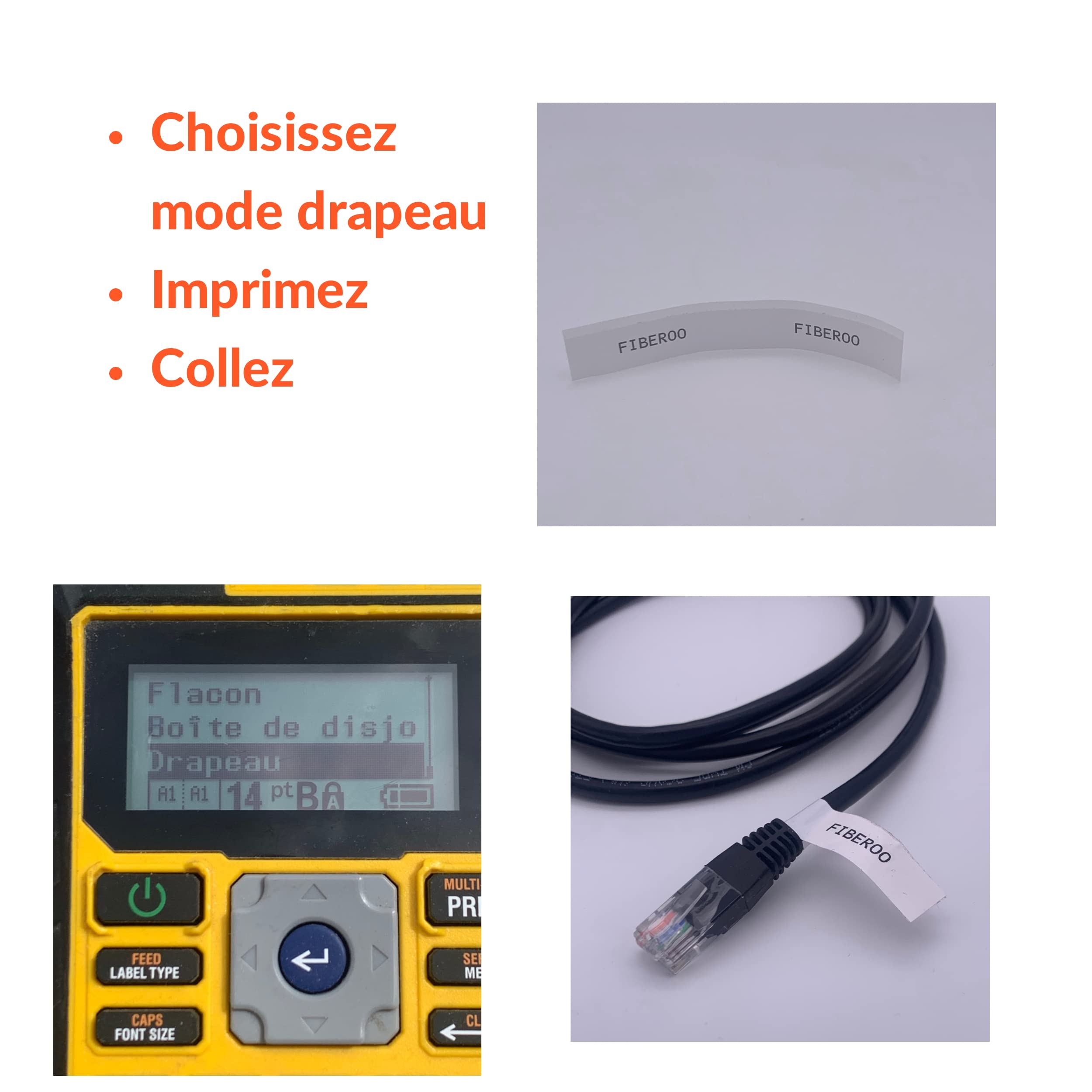 Ruban étiquette adhésive vinyl imprimable M21-500-595WT pour BMP21 PLUS & BMP21 LAB, lot de 3