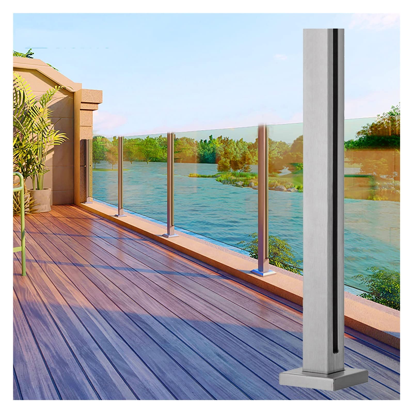 Pince de poteau de garde-corps inox pour balustrade commerciale et cour