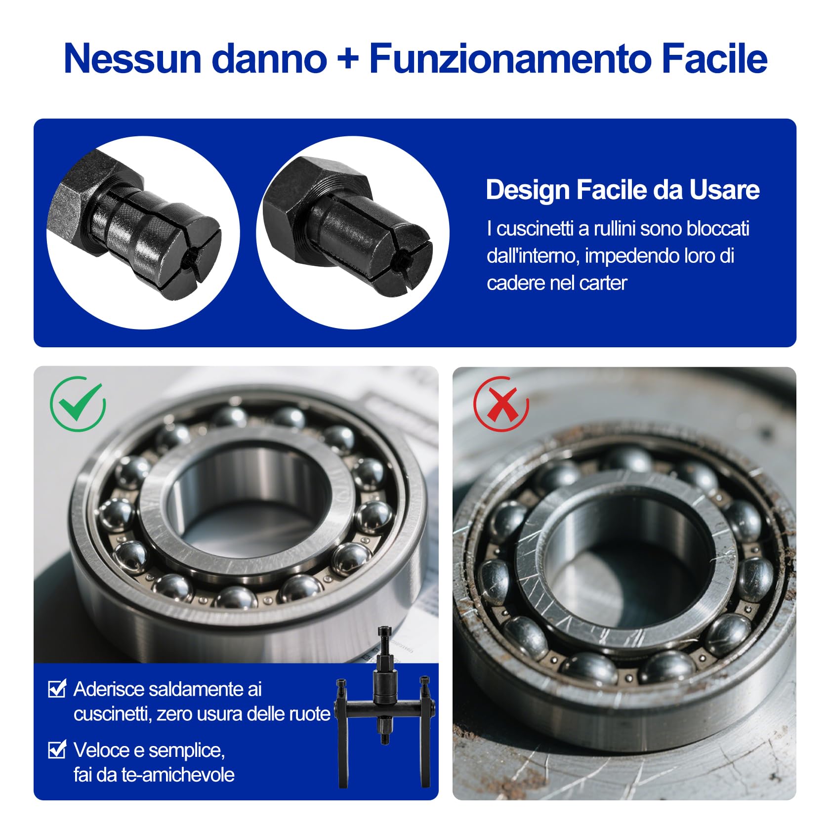 CarBole Set di Estrattori per Cuscinetti Interni per Moto,10 Pezzi,8-25 mm,Estrattore Cuscinetti Moto,Universale per Moto e Auto | con Scatola Portaoggetti