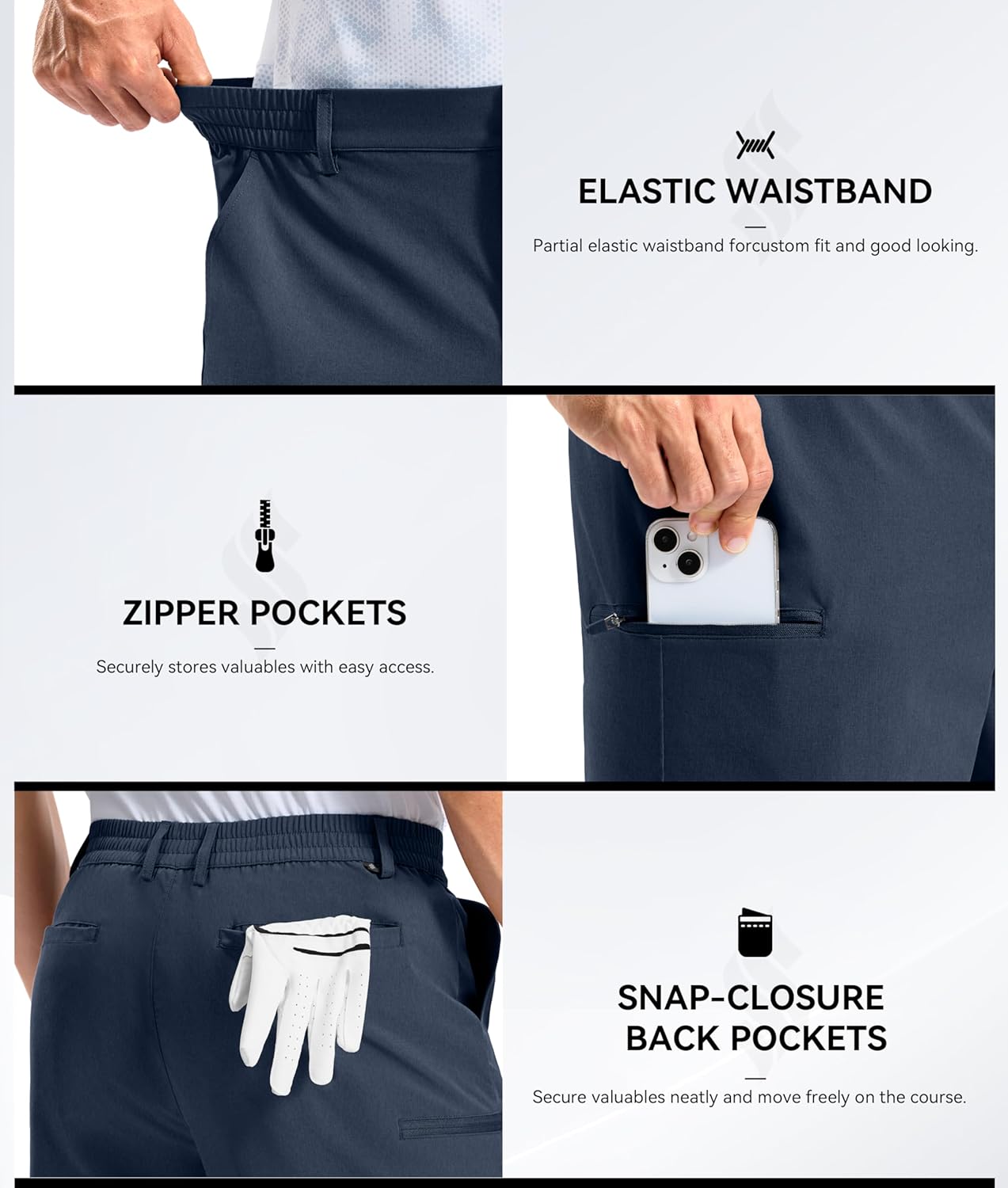 Soothfeel Men's Casual Shorts with 5 Pockets 7"/ 9" Golf Shorts Stretch Quick Dry Lightweight Work Dress Hiking Shorts - Image 5