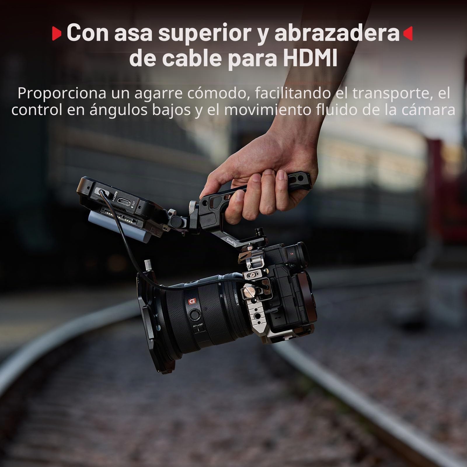 SMALLRIG Kit de Jaula Básica para Sony Alpha 7 V/7R V/7 IV, con Placa de Liberación Rápida para Arca, Incluye Asa Superior y Clip para HDMI - 6025