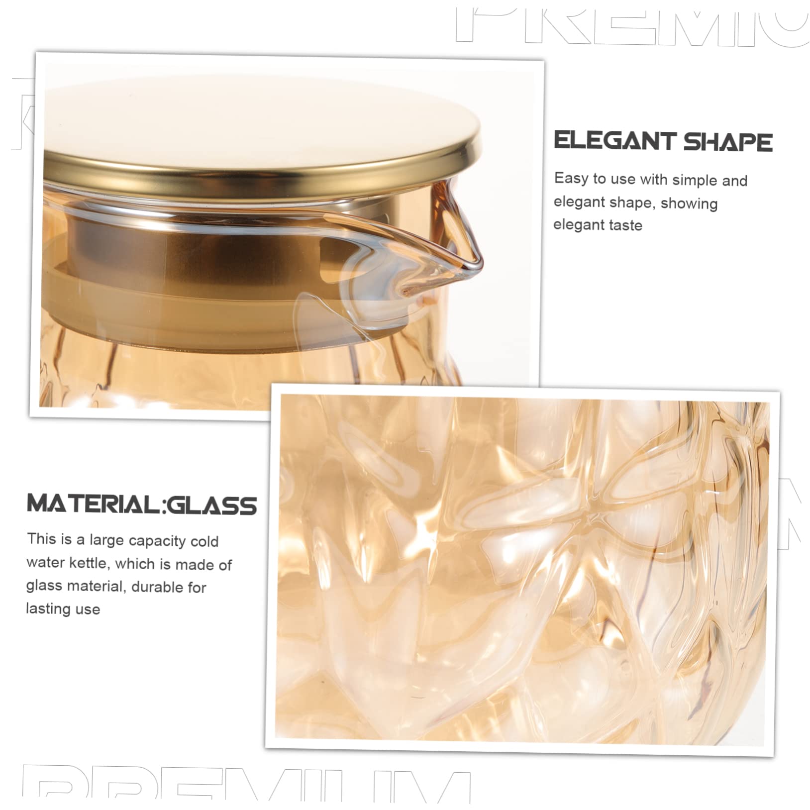 MAGICLULU Glas Wasserkrug 1800ml mit Ausgießer Edelstahl Deckel Leicht zu Reinigen für Kalte Getränke und Gäste