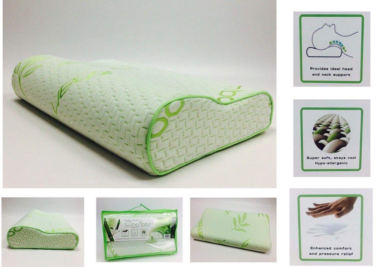 BAMBOO CONTOUR PILLOW MEMORY FOAM ORTHOPEDIC NECK SUPPORT PILLOWS**NEW (1, 30CM X 50CM)