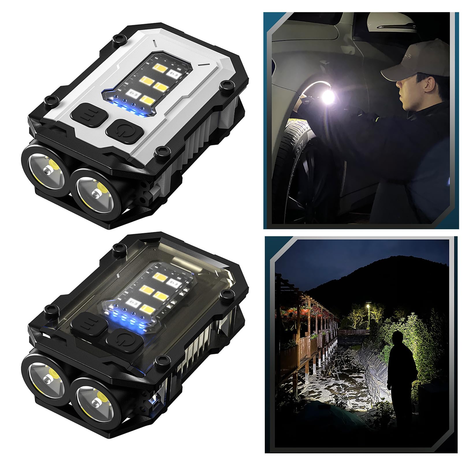 Porte-Clés LED Rechargeable Lampe De Travail - Idéal Plein Air Et Urgences