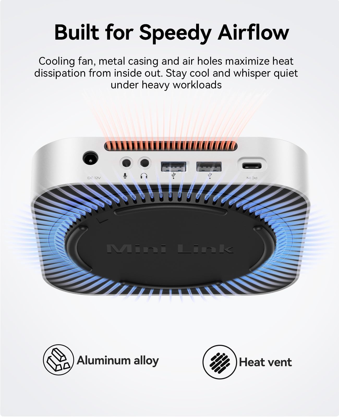 Dock e Supporto ORICO MiniLink per Mac mini M4, Hub USB C in Alluminio con Custodia SSD per M.2 NVMe/SATA, 2 porte USB 3.2 a 10Gbps, SD/TF 3.0, Dock Argento per Mac mini M4 / M4 Pro - M49P