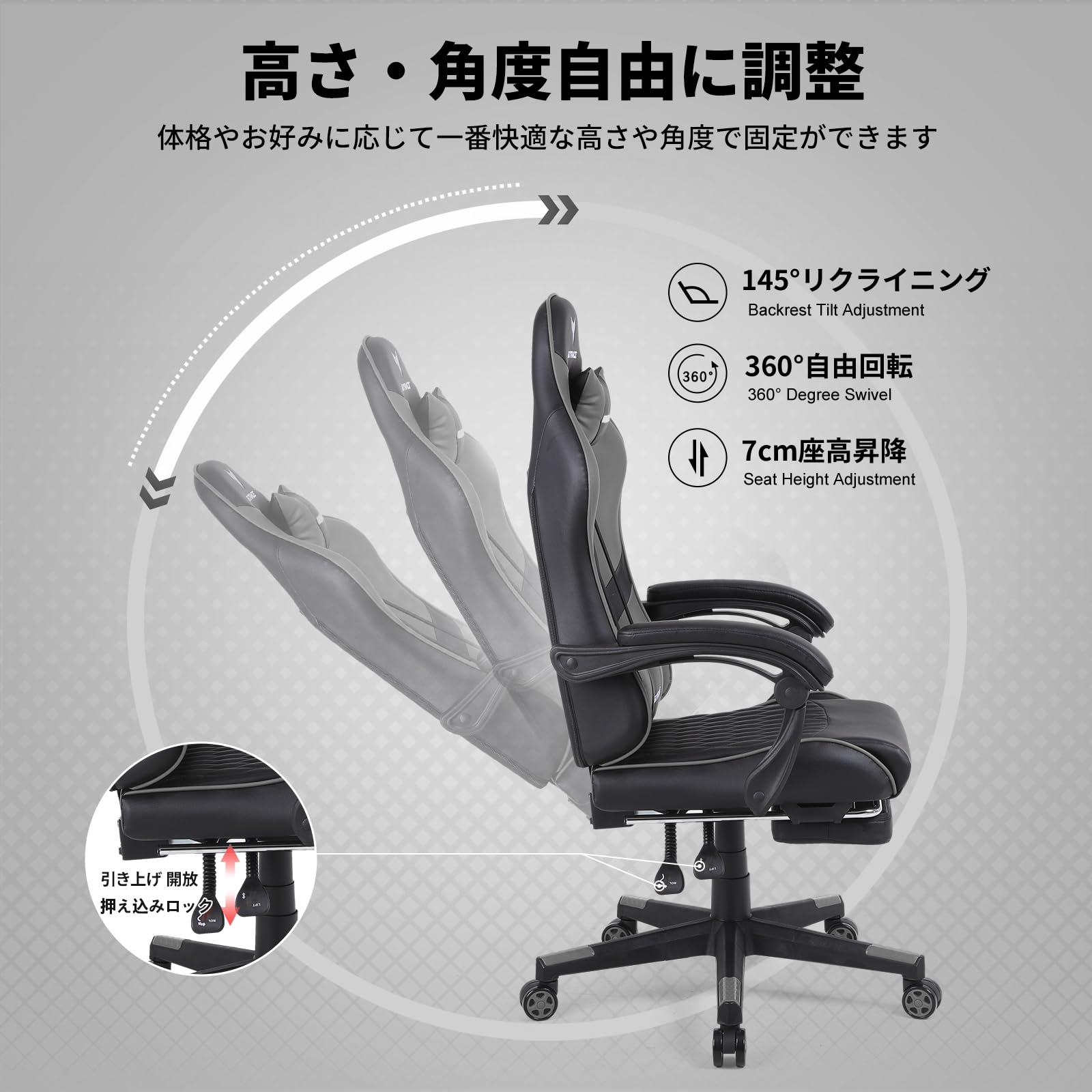 Amazon.co.jp: GXTRACE ゲーミングチェア ゲームチェア 白 オフィス 