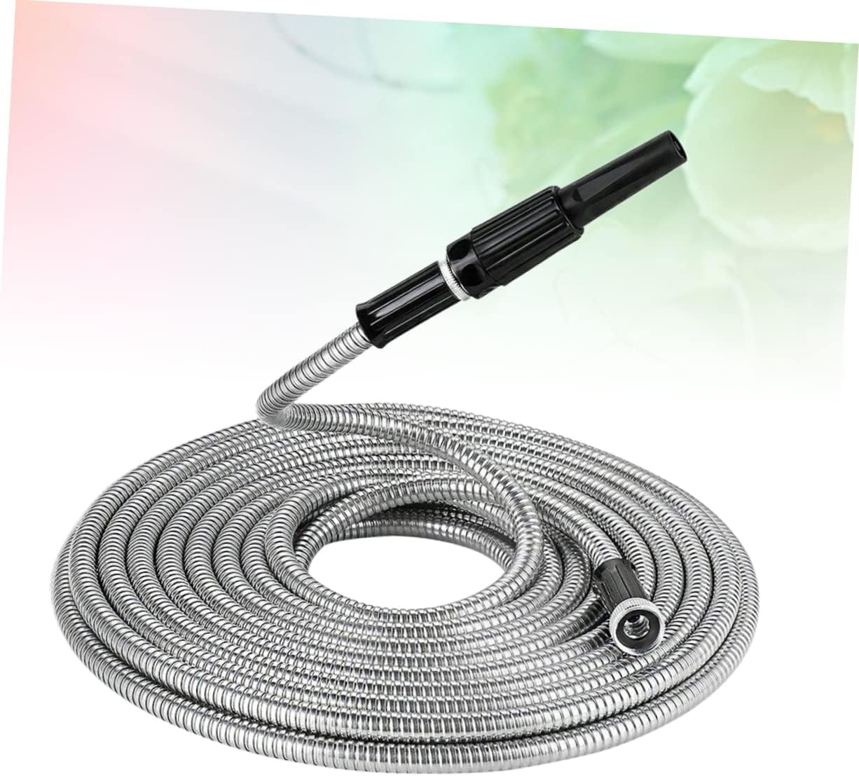 VICASKY Telescopic Garden Hose Lightweight Stainless Steel Water Hose with Spray Nozzle Heavy Duty Puncture and for Home and Outdoor Use