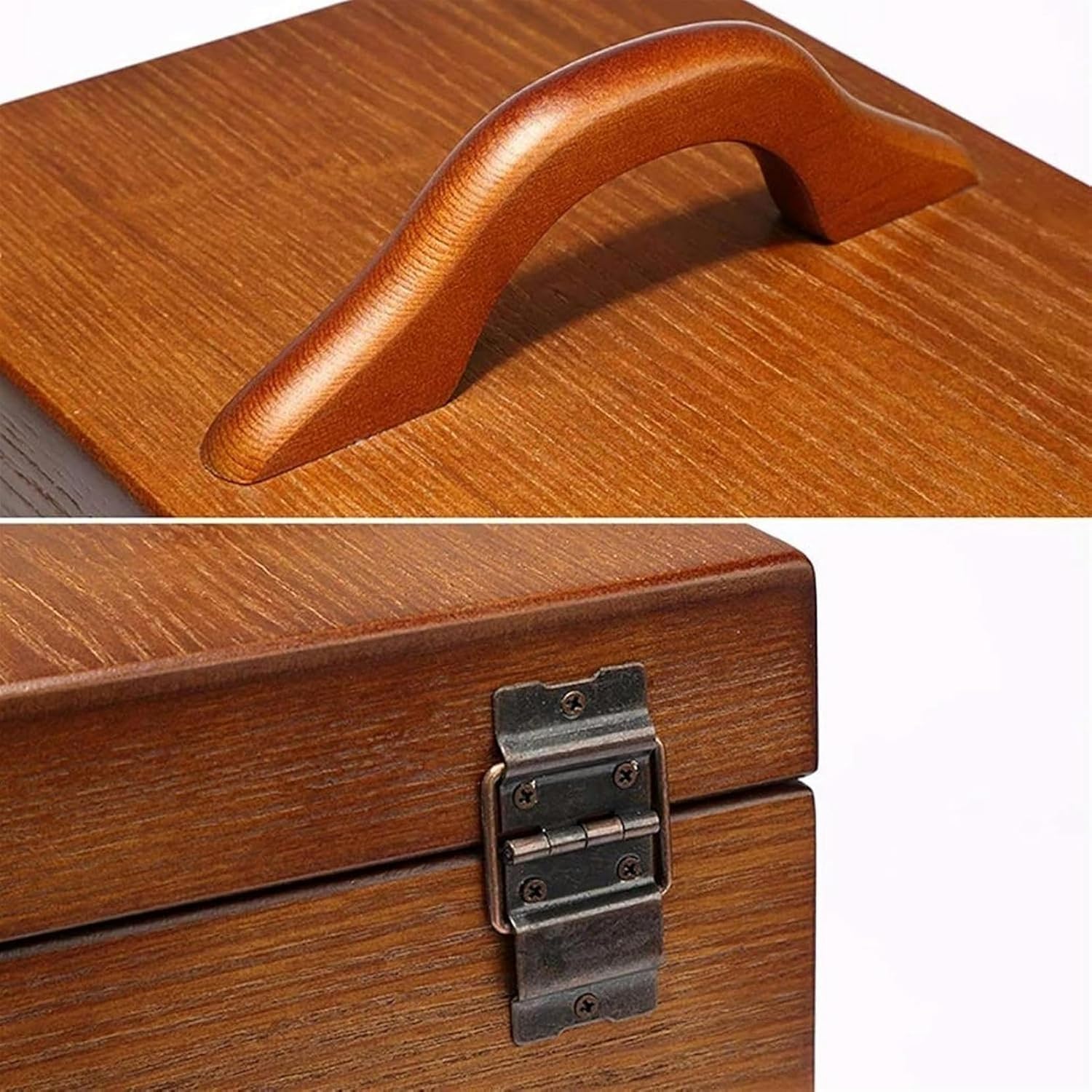 Portagioie in legno anticato con rivestimento in velluto per braccialetti e accessori