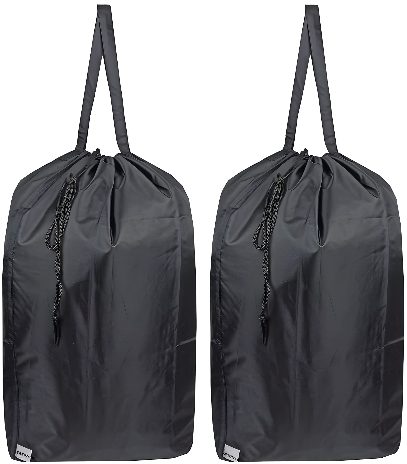 Washable Travel Laundry Bag Shopping Bags with Handles and Drawstring (2 Pack), Heavy Duty Large Enough to Hold 3 Loads of Laundry, Fit a Laundry Basket or Clothes Hamper