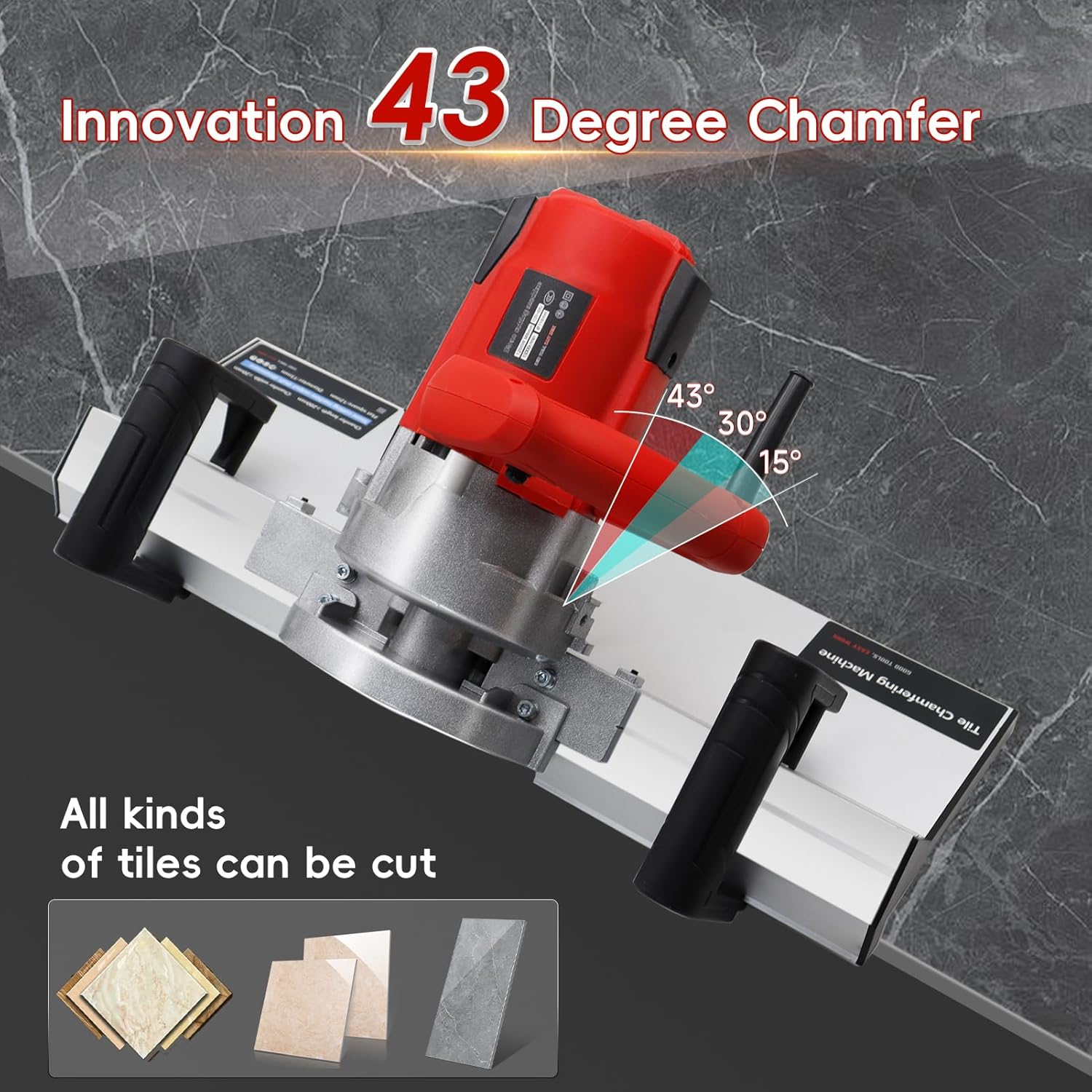 Electric 45 Degree Tile Chamfering Tool Professional Tile Bevel Cutter with Aluminum Base Plate Cutting Machine for Ceramic Stone