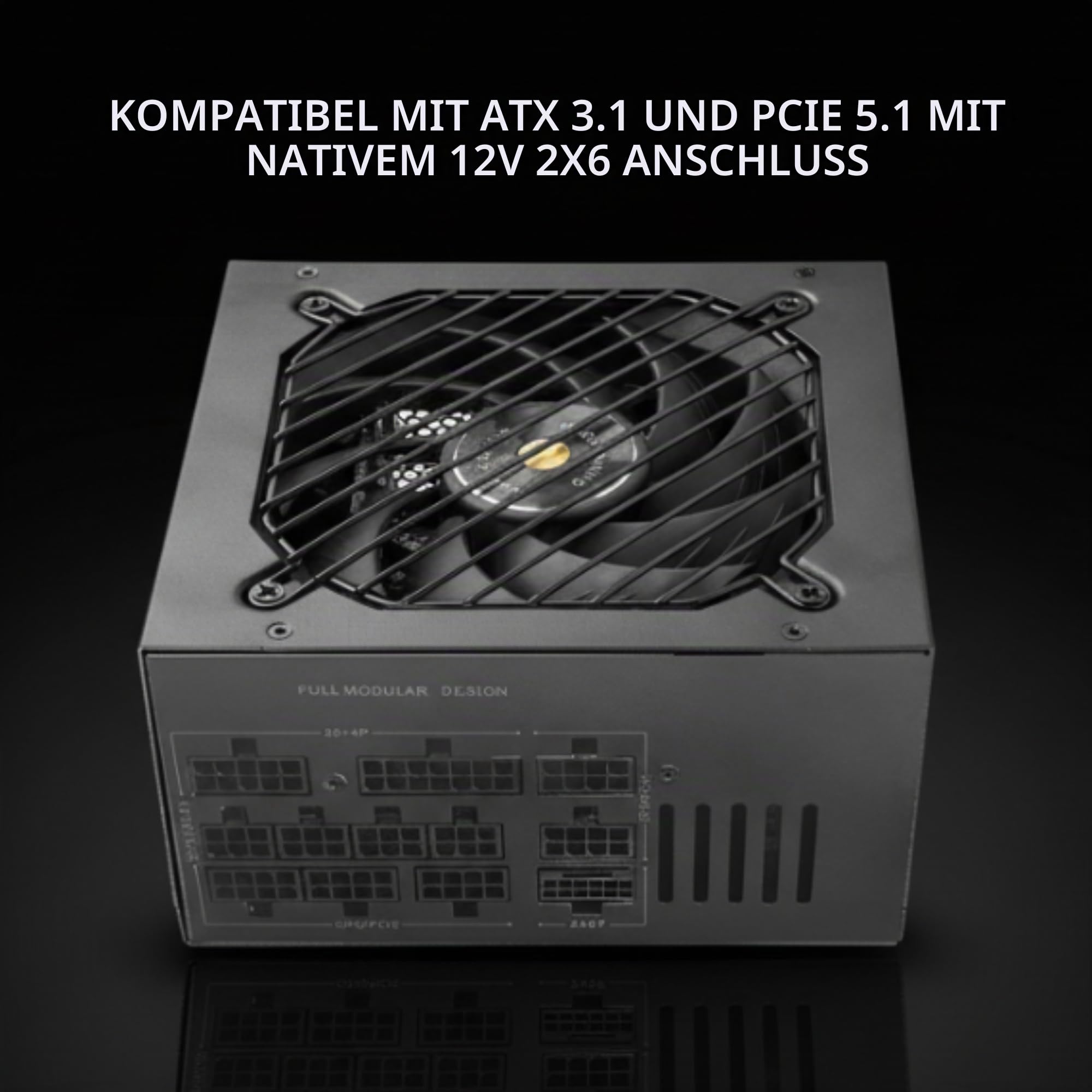 Mars Gaming MPB750PSI, PC-Netzteil Full Modular 750W, 10 Jahre Garantie, 80Plus Gold 90%, Lüfter SI Extreme Silence, Technologien AI2-RPM, DC-DC und SMD, ATX 3.1 und PCIe 5.1 Schwarz