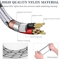 Vista 6 de Adaptador de cable RCA a altavoz, paquete de 2 unidades de 6.6 pies, conector macho de enchufe, mejora la transmisión de sonido, cable de reparación