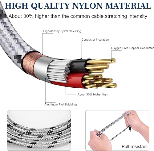 Miniatura 6 de Adaptador de cable RCA a altavoz, paquete de 2 unidades de 6.6 pies, conector macho de enchufe, mejora la transmisión de sonido, cable de reparación