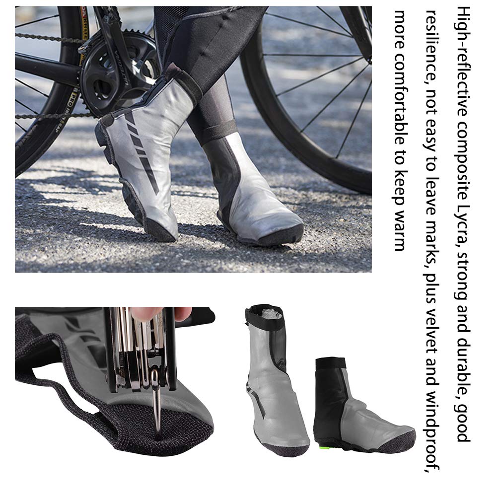 Vélo Couvre-Chaussures de vélo Couvre-Chaussures, Hommes Femmes Route de Montagne Couvre-Chaussures de Cyclisme, Couvre-Chaussures à glissière antidérapant, Protecteur de Bottes de Pluie
