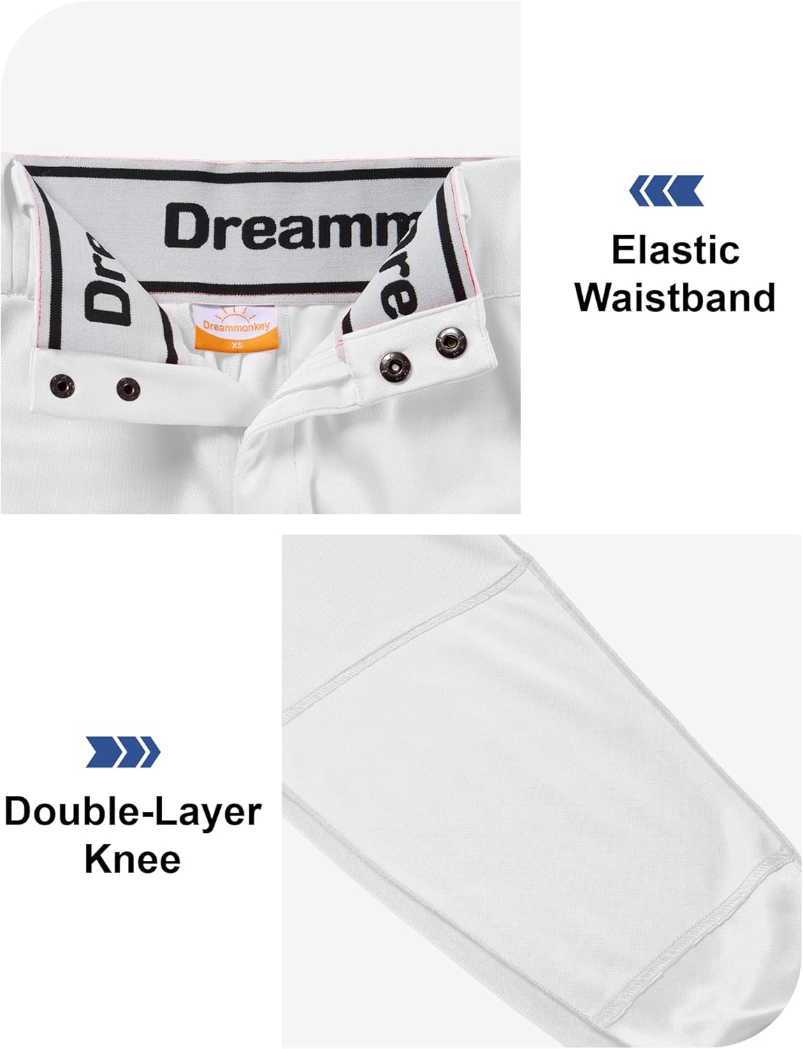 Dreammonkey Women's Softball Pants Low-Rise 3/4 Tapered Leg with Dual-Layer Knee Protection for Baseball Fastpitch - Image 5