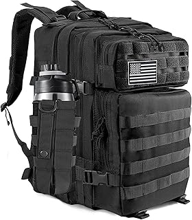 45L Military Tactical Backpacks For Men Camping Hiking Trekking Daypack With Removable Water Bottle Pouch Bug Out Bag Lage MOLLE 3 Day Assault Pack - Balck Army Pack - CtopxCone