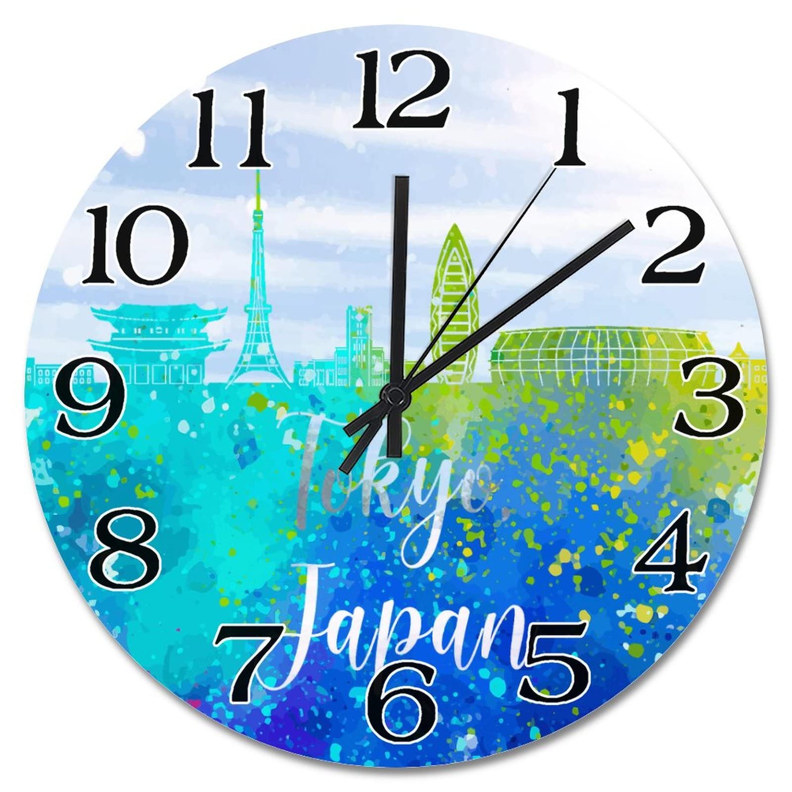 Horloge japonaise design Tokyo pour un salon moderne et coloré