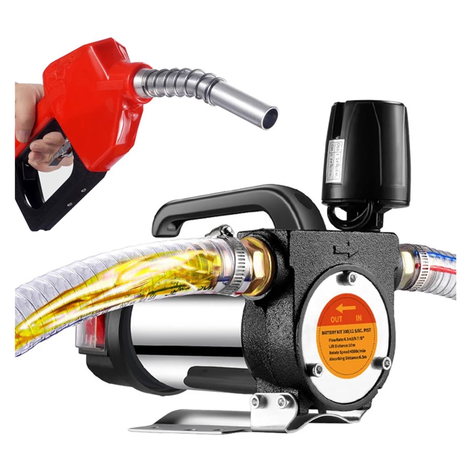 Healbyble Set Meal 4 12V/24V/220 Fuel Transfer Pump For Kerosene, 990W Self-Priming, Automatically Stop Electric Oil Dispenser(Set Meal 4)