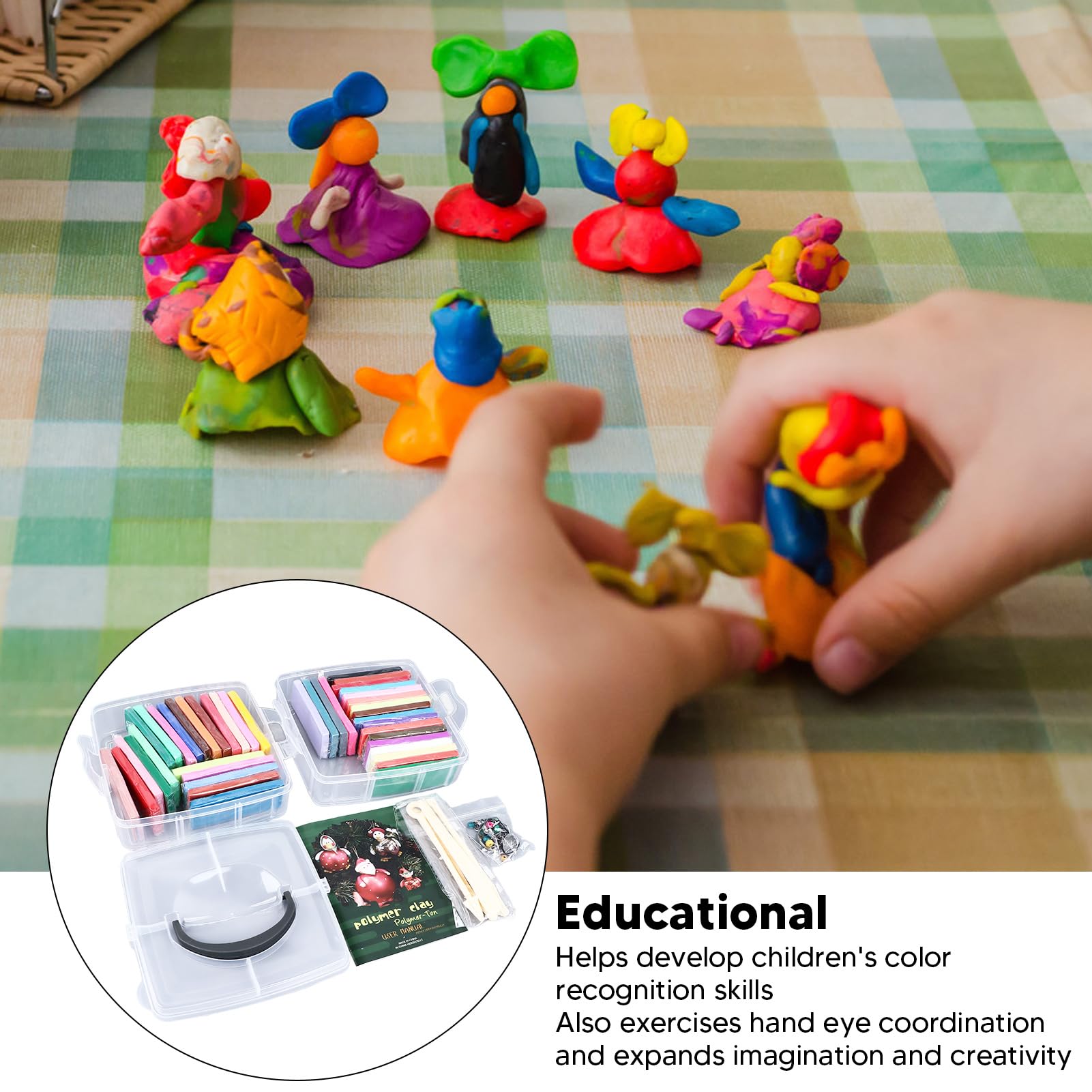 Kit educativo di argilla polimerica Set da 42 colori per bambini. Argilla modellabile