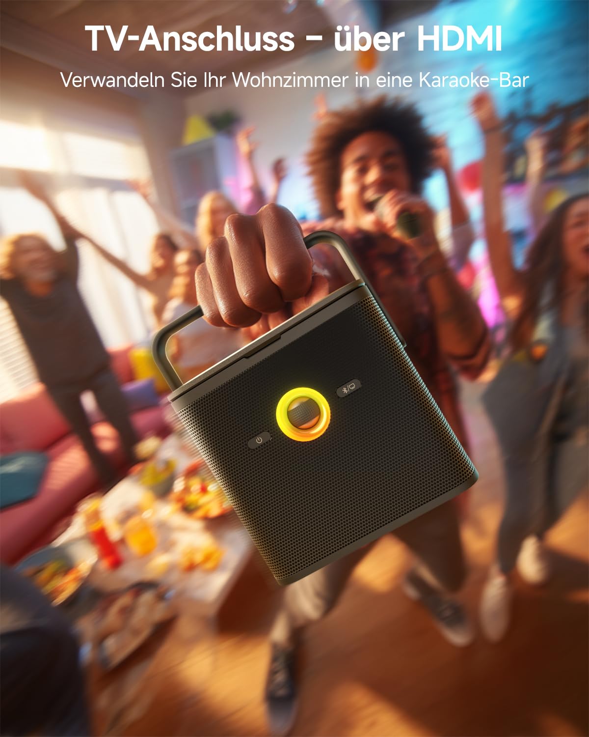Ikarao Macchina per karaoke per adulti, con schermo di visualizzazione dei testi, tablet per karaoke da 32 GB, 2 microfoni wireless, altoparlante per karaoke con equalizzatore automatico, connessione