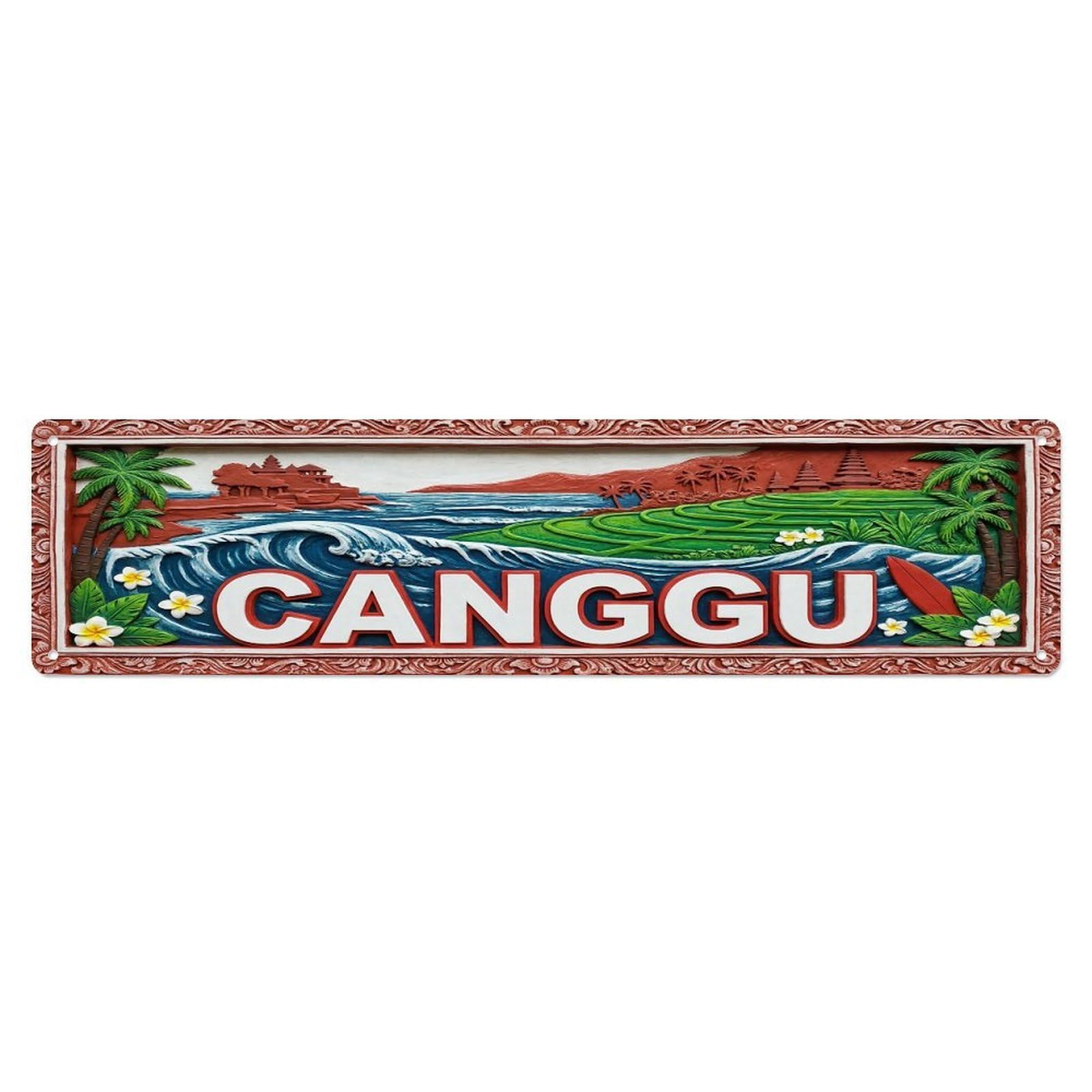 Gead 4X16inch Style Vintage Canggu Bali Indonesia Flag Pattern Metal Tin Sign