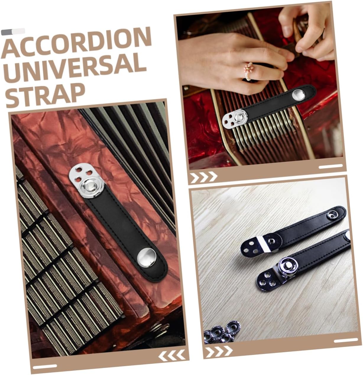 Universal Accordion Accessory Double Layer Steel Cowhide Buckles 2pcs