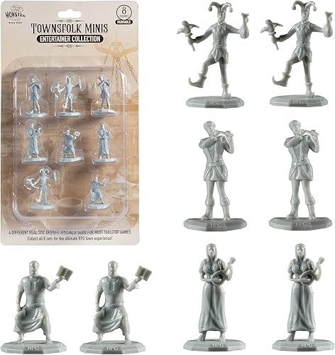 Miniatura 2 de Monster Townsfolk Mini figuras de fantasía  8 piezas de personaje no jugador en miniatura NPC  1 pulgada de tamaño hexagonal compatible con DND