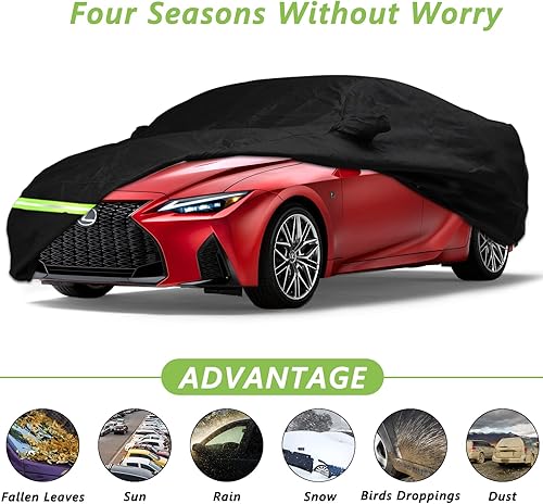 Miniatura 13 de YIXIN Funda impermeable para automóvil Lexus ES ES300 ES330 ES350 ES300 ES300h 2012-2024, ajuste personalizado, correa 100% impermeable a prueba