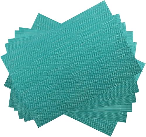 Miniatura 34 de Gugrida Juego de 6 manteles individuales de PVC, juego de 6 manteles individuales de PVC, color natural (6 piezas, hojas rojas) hoja-rojo,Hoja