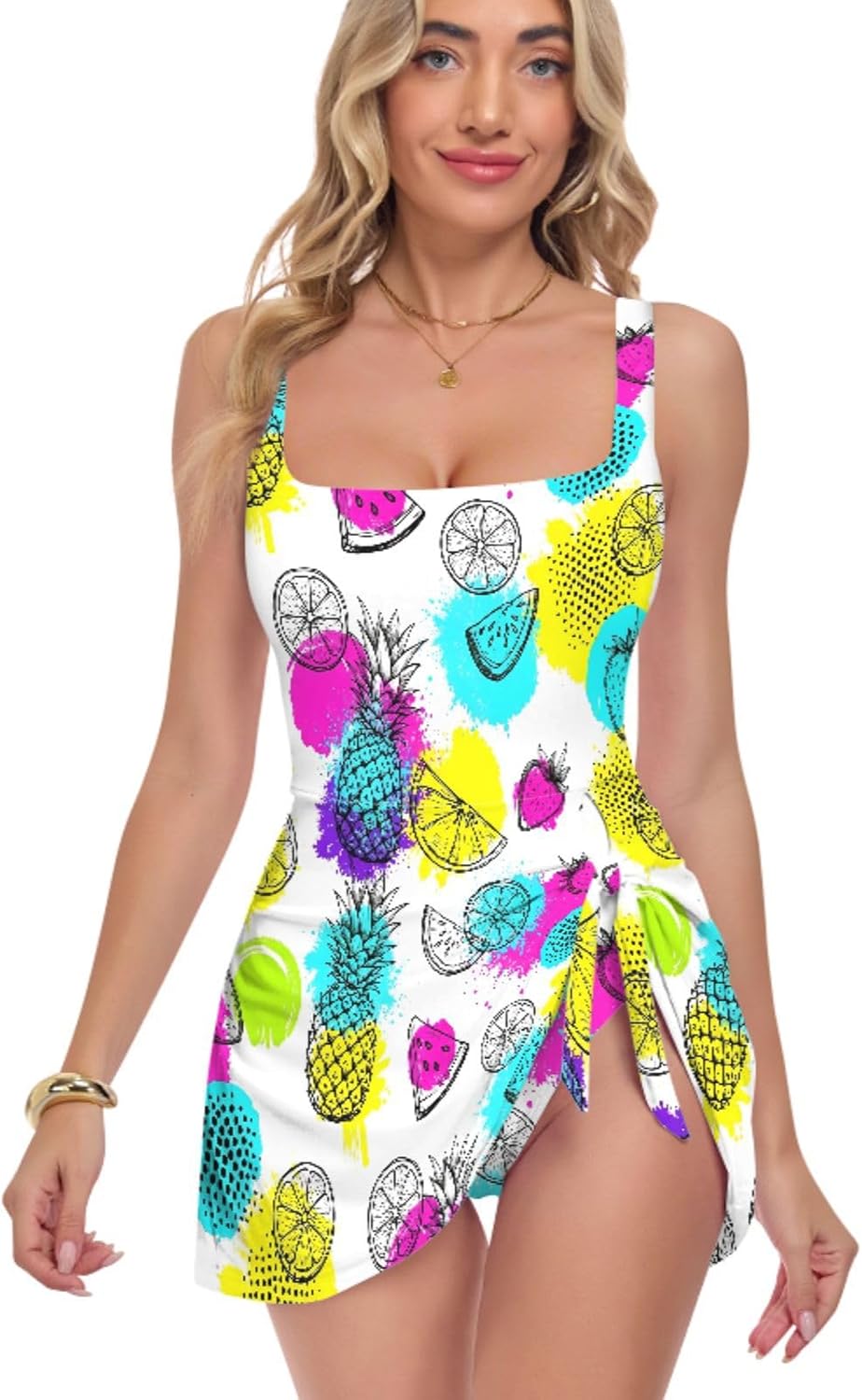 Summer Fruit Women's One Piece Swimsuits Tummy Control Bathing Suits S A23014044