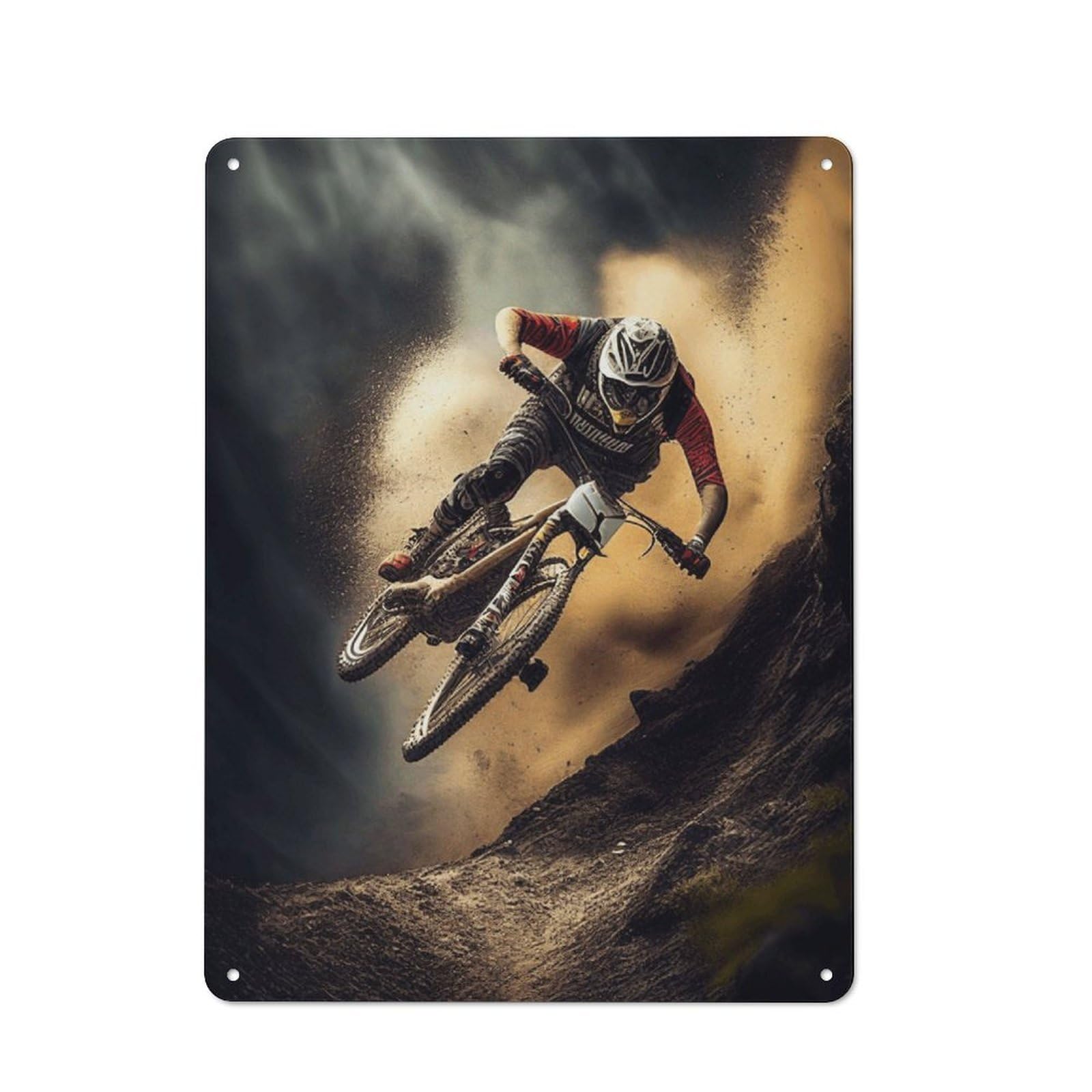 Junmoney Mountainbike Downhill Tin Wall Plaque 40X30cm With For Garage Or Workshop, For Vintage Wall Decor Fans, For Kitchen And Home Bar Decor