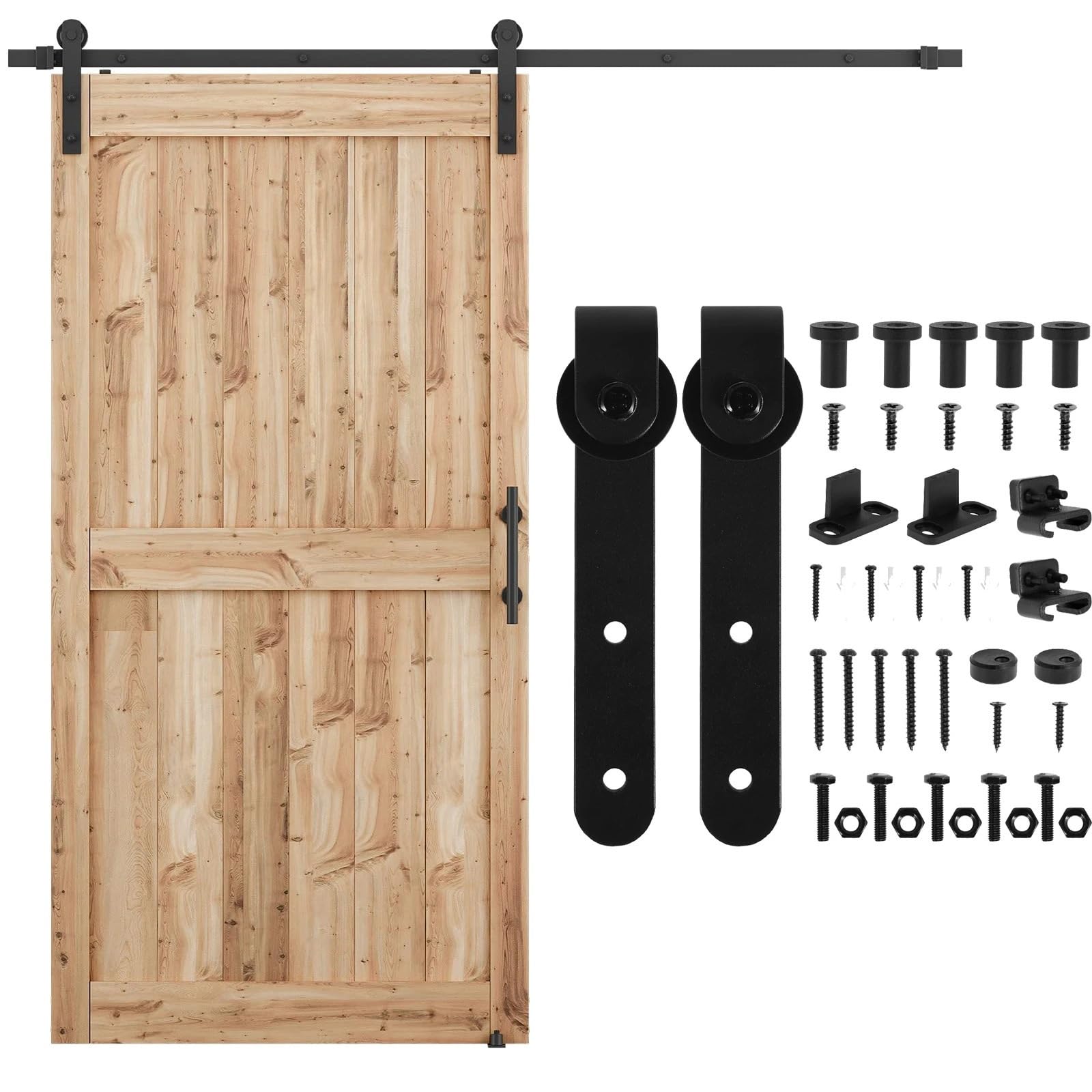 Kit ferramenta for Porta Scorrevole da 2 Pezzi Mini Binario for Porta Scorrevole da fienile Scorrevole e Silenzioso for Pannello Porta Largo da 4/5" a 1-1/8" con Gancio a Forma di J