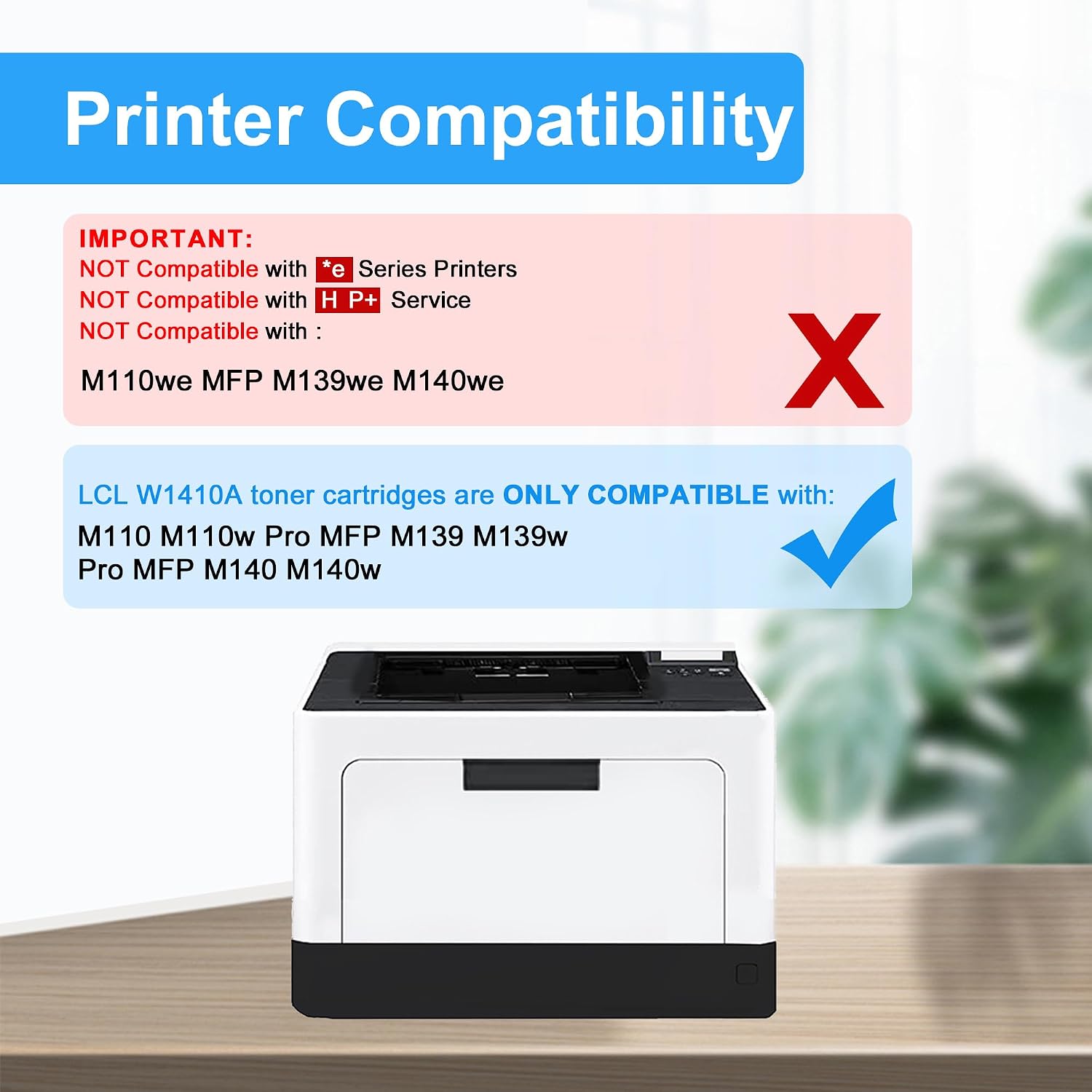 LCL 141A Black Toner Cartridge with Chip Replacement for HP 141A W1410A 141X W1410X for LaserJet M110 M110w MFP M139 M139w M140 M140w Printer (1-Pack )