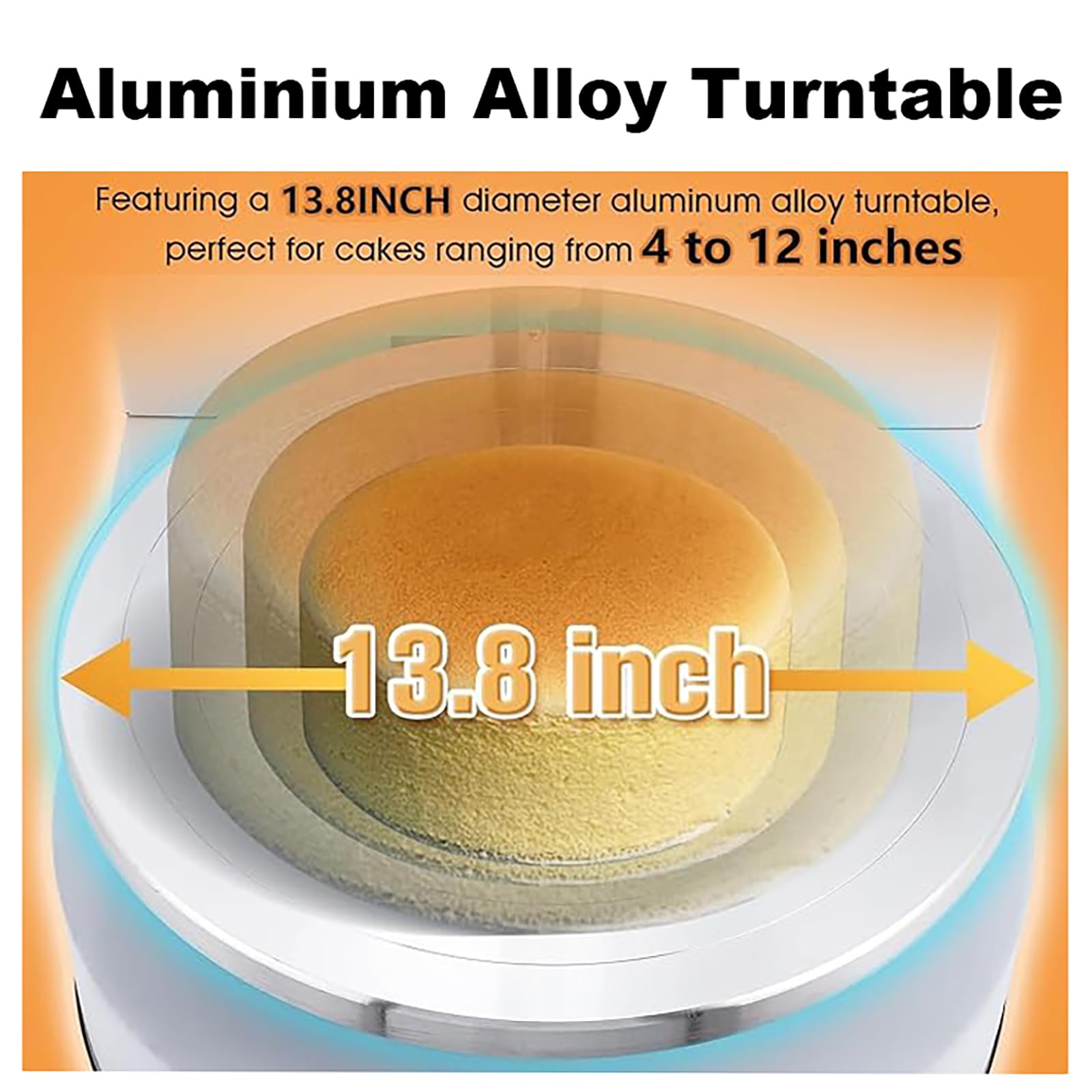 Máquina automática de revestimiento para alisar pasteles, esparcidor de decoración de crema para pasteles de 4 a 12 pulgadas, ideal para tiendas de postres