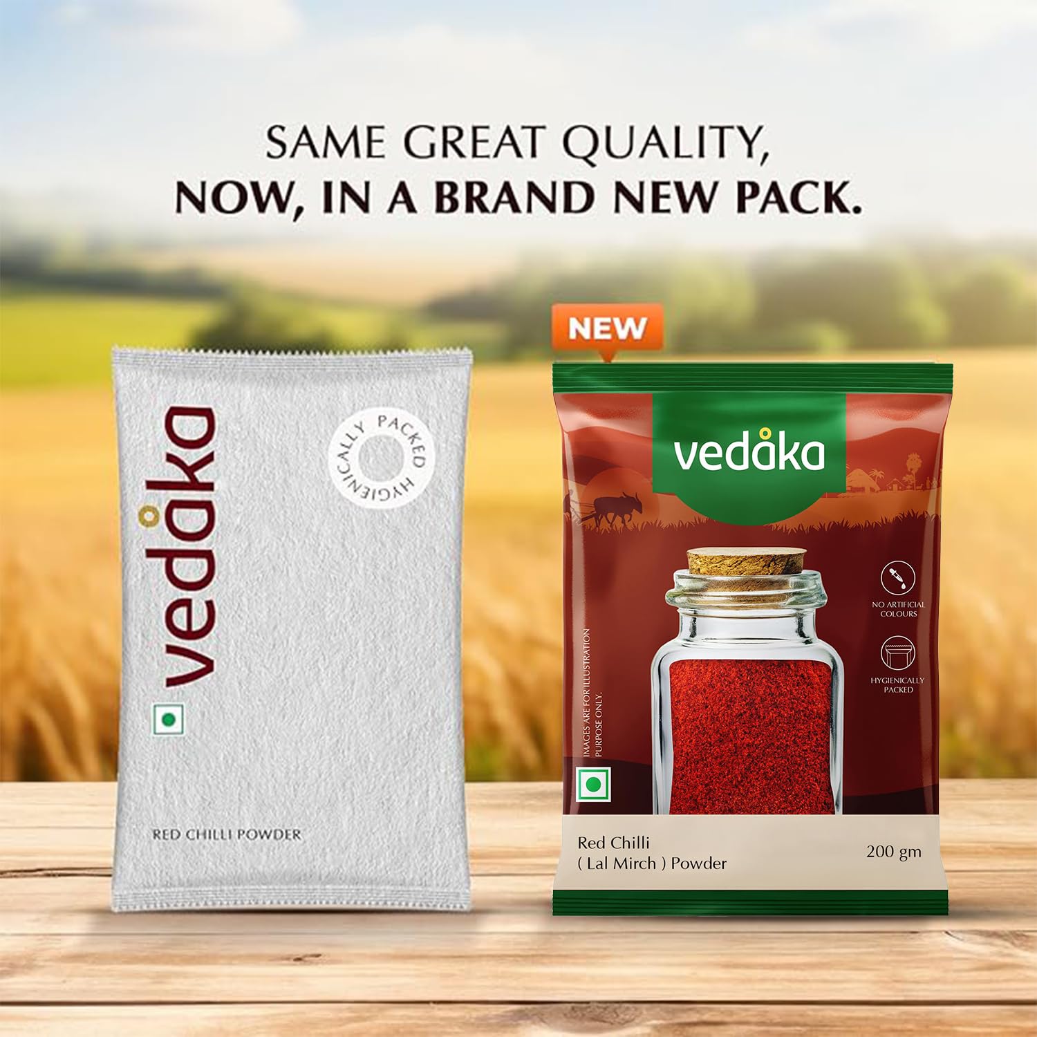 Amazon Brand - Vedaka Red Chilli (Lal Mirch) Powder, 200 g