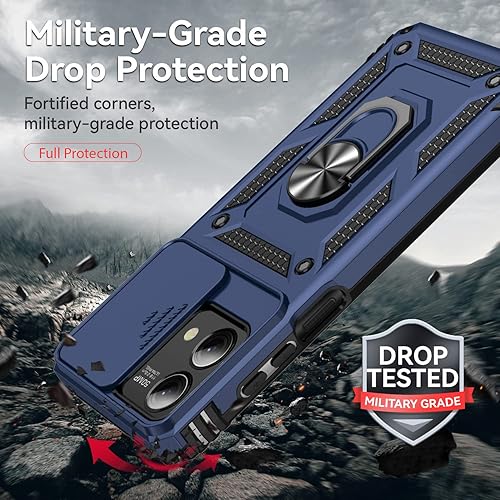 Miniatura 7 de Funda para Moto G Stylus 5G 2023, con protector de pantalla y funda para cámara, grado militar 16 pies, a prueba de caídas con soporte magnético