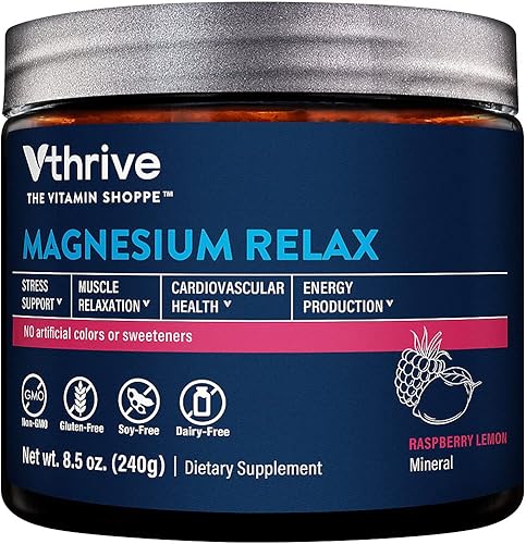 Vthrive El polvo relajante de magnesio apoya el alivio del estrés, la relajación muscular y la calidad del sueño mejorada para la calma y el