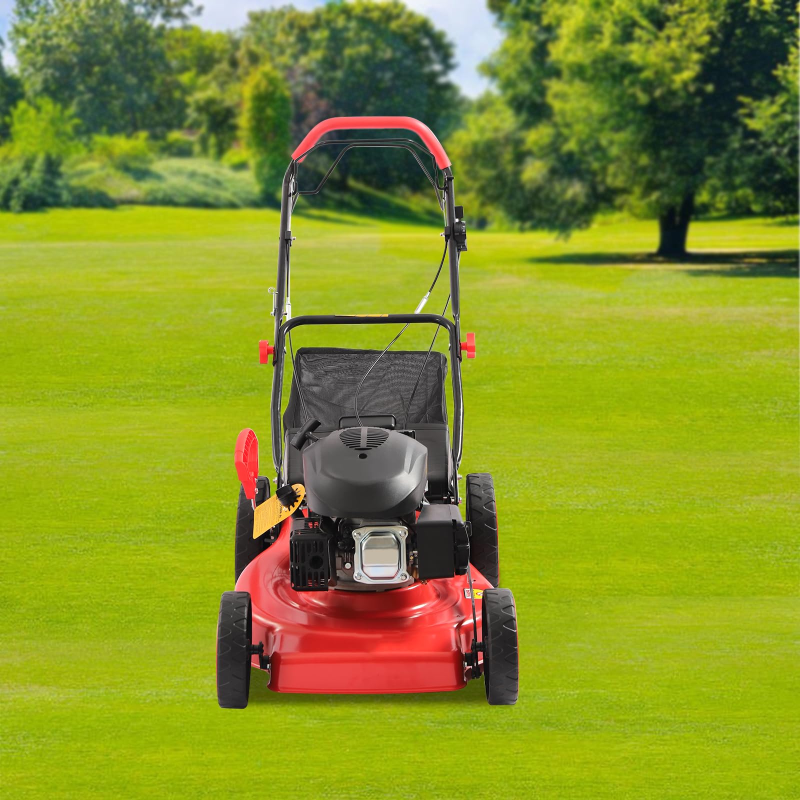 Cortacésped de gasolina, cortacésped de jardín, herramienta de cuidado de jardín, autopropulsado, 3 en 1, 173 cc, 8 alturas, ancho de corte 51 cm