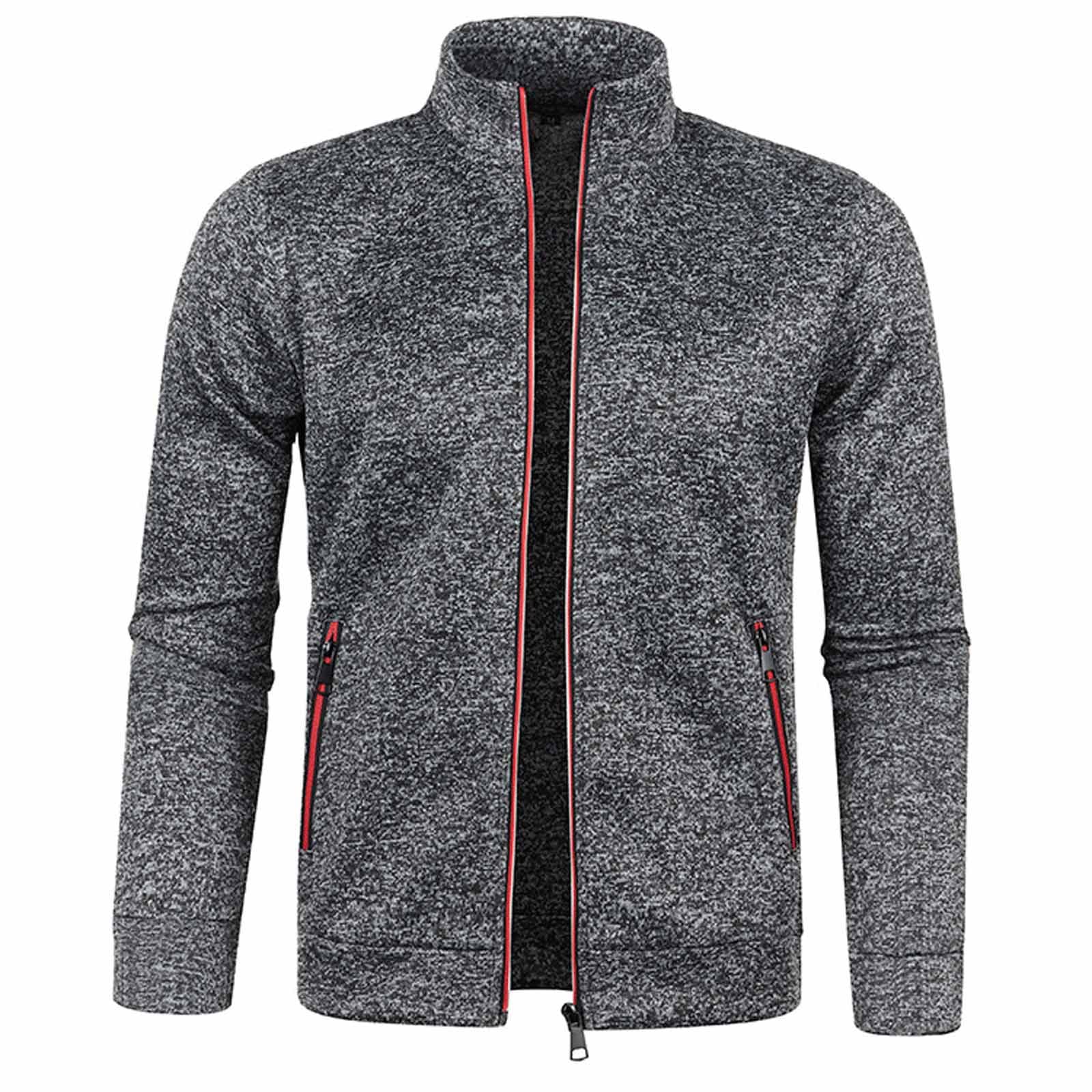 BTDECLAR Mens Windbreaker Jacket Casual Lightweight Full Zip up Long Sleeve Pullover Winter Jogging Knit Sweatshirts