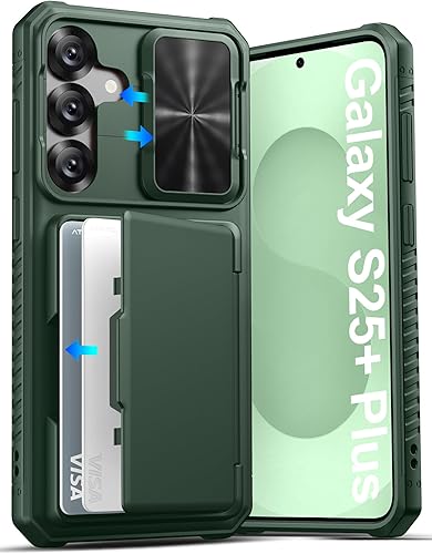 Miniatura 32 de ATATOO Funda para Samsung Galaxy S25 FE, tarjetero integrado (3-5 tarjetas) y cubierta de cámara deslizante y bloqueo RFID, protección de grado