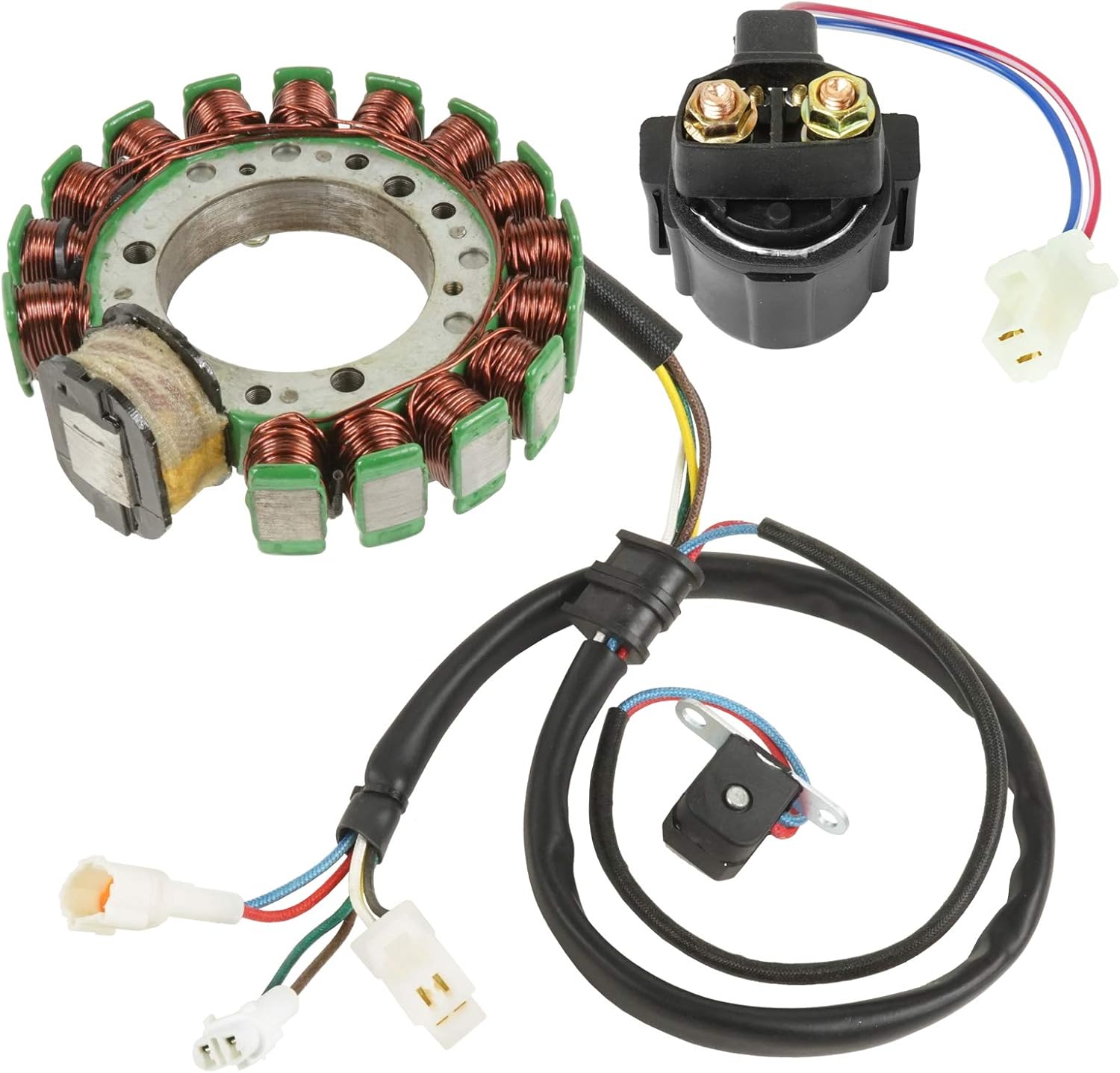 Caltric Stator & Solenoid Compatible With Yamaha Kodiak 400 Yfm400Fw 4X4 1993 1994