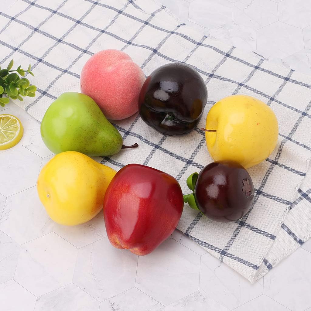 4Pcs Artificial Apples, Fake Fruits Yellow Apples for Decoration Realistic, Artificial Fruits Lifelike Apples Faux Fruits for Kitchen Display Prop Fruits Decor