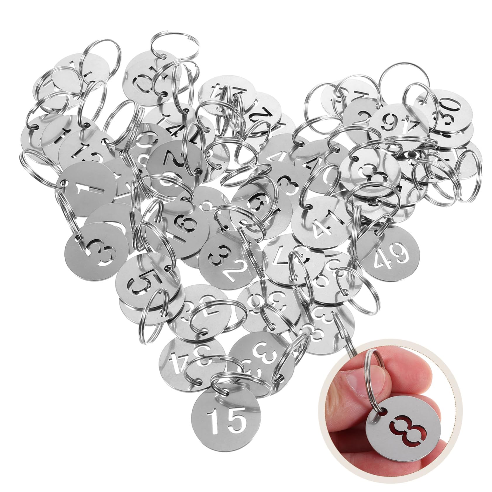 5 Set Di Etichette Per Chiavi Targhette Portachiavi in ​​metallo Adesivi Numerici Per Identificatori Di Chiavi Per Bagagli Etichette Numerate Rotonde Per Armadietti 50 Pezzi * 5