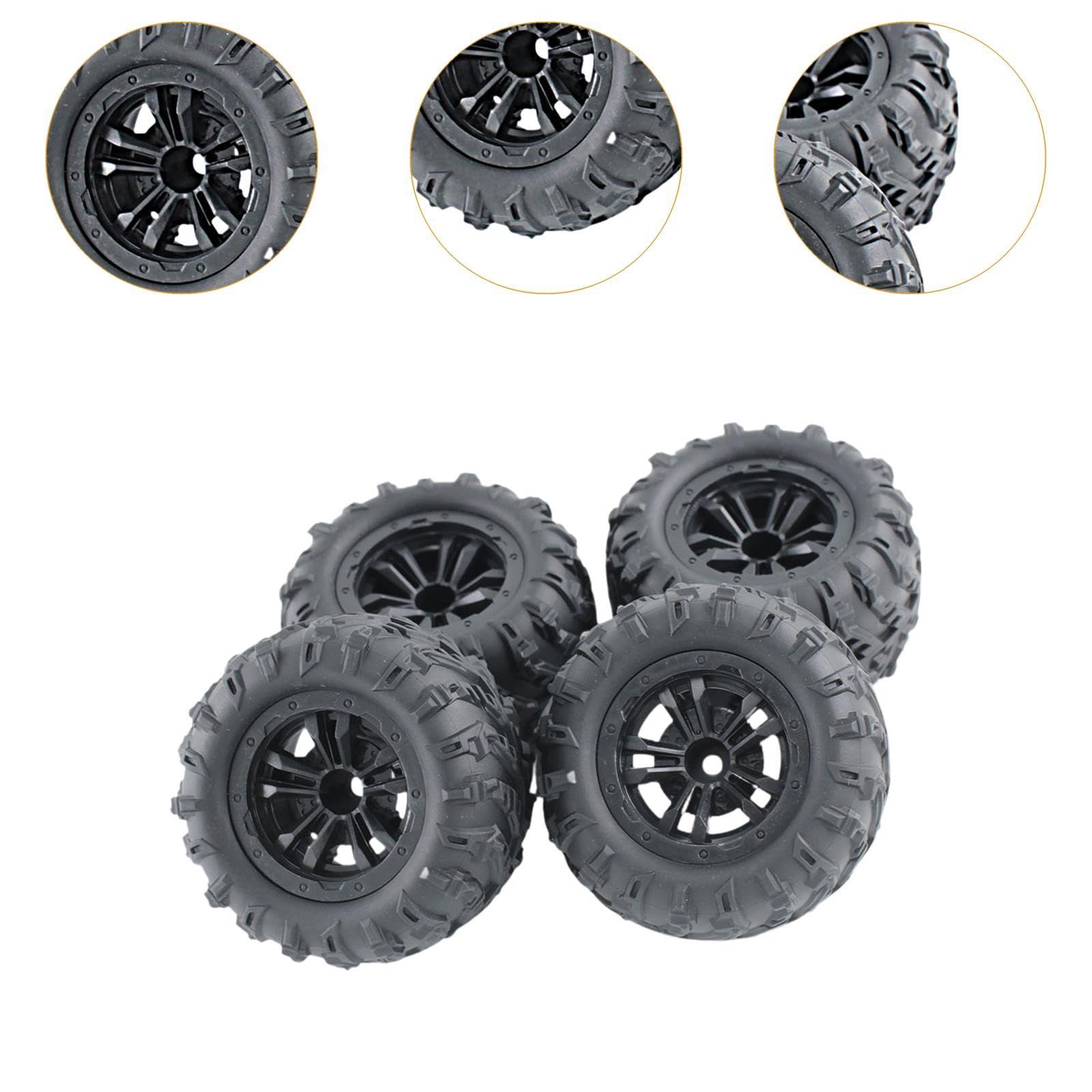 Juego De 4 Neumáticos De Goma Para Coches RC – Diámetro 87 Mm, Compatibles Con 1/12 1/14 1/16