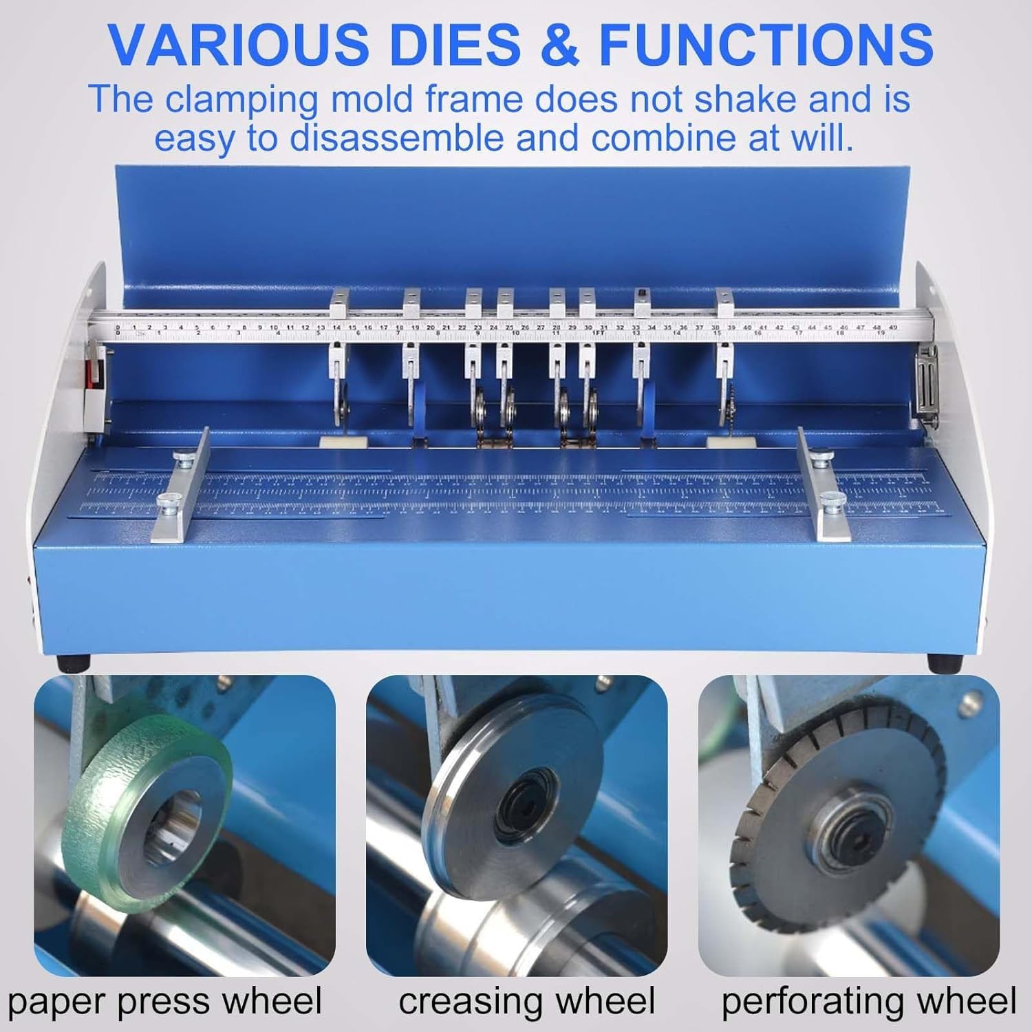 Perforador eléctrico 3 en 1, máquina de plegado de metal resistente con 2 bloques ajustables, cortador de papel para hacer tarjetas, álbumes de recortes, manualidades