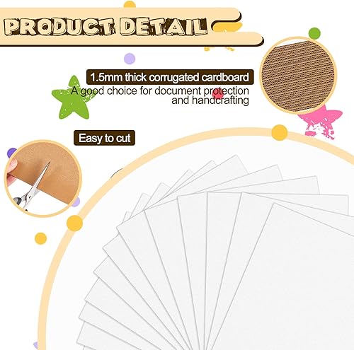 Miniatura 10 de Henoyso Paquete de 110 hojas de cartón corrugado de 11 x 8. 5 pulgadas, hojas planas de cartón para embalaje, insertos cuadrados planos, separadores