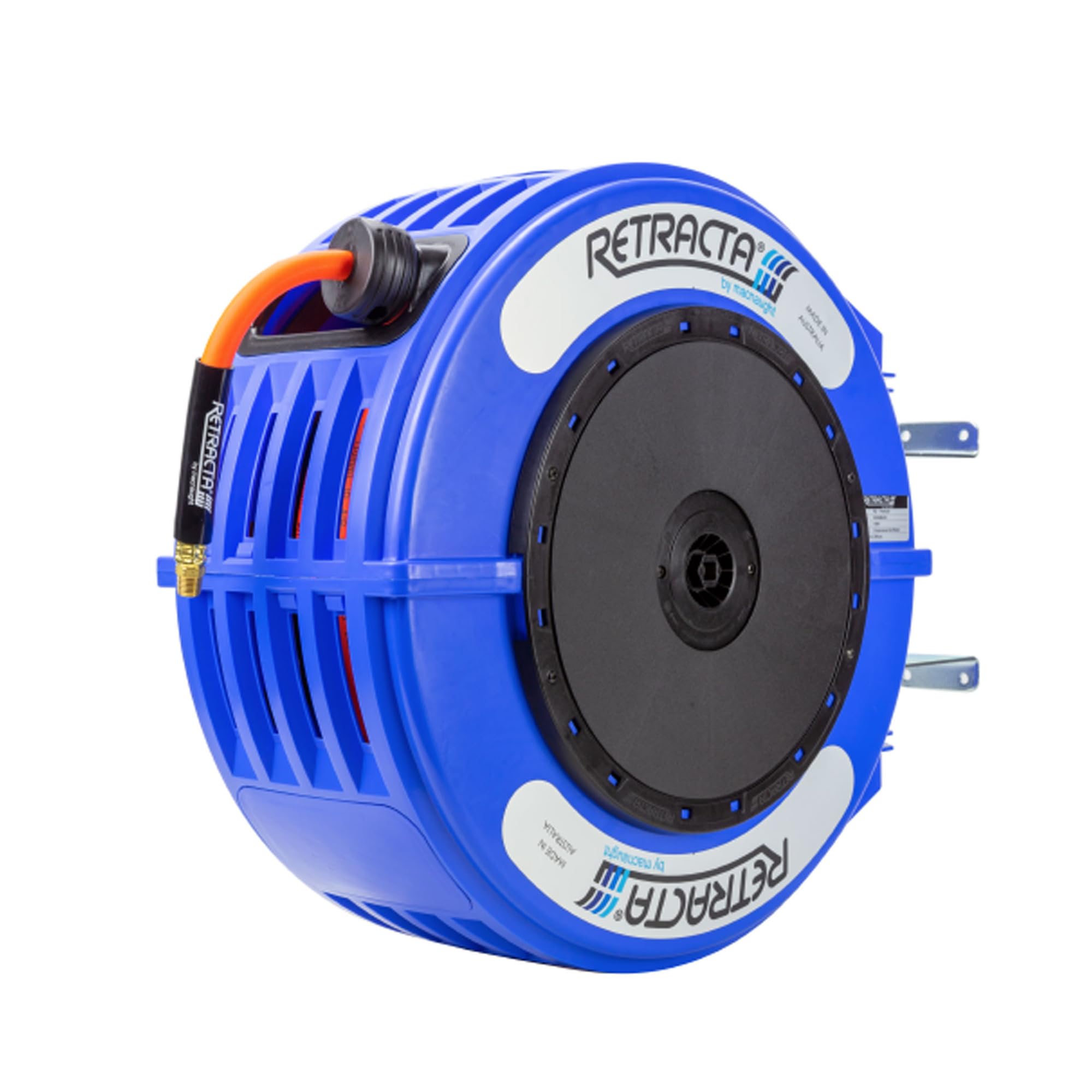 Macnaught Retractable Air/Water Hose Reel with 3/8 in. x 65 FT Hybrid Hose, 10 Year Warranty, Ceiling/Wall Mounted Heavy Duty Industrial Commercial